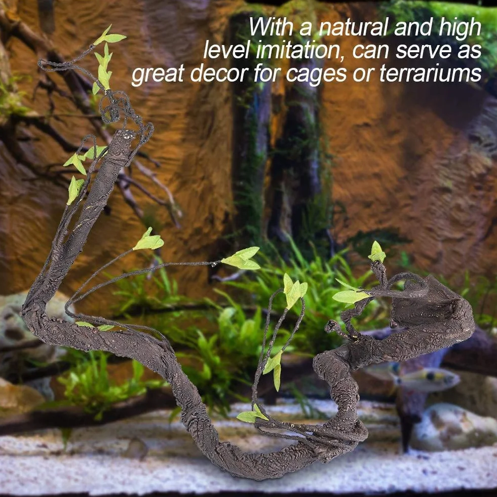 Vignes de Reptiles Grimpeur Artificiel Jungle Forest Bend Habitat pour Animaux de Compagnie Décor pour Serpents Grenouilles lézards(S)