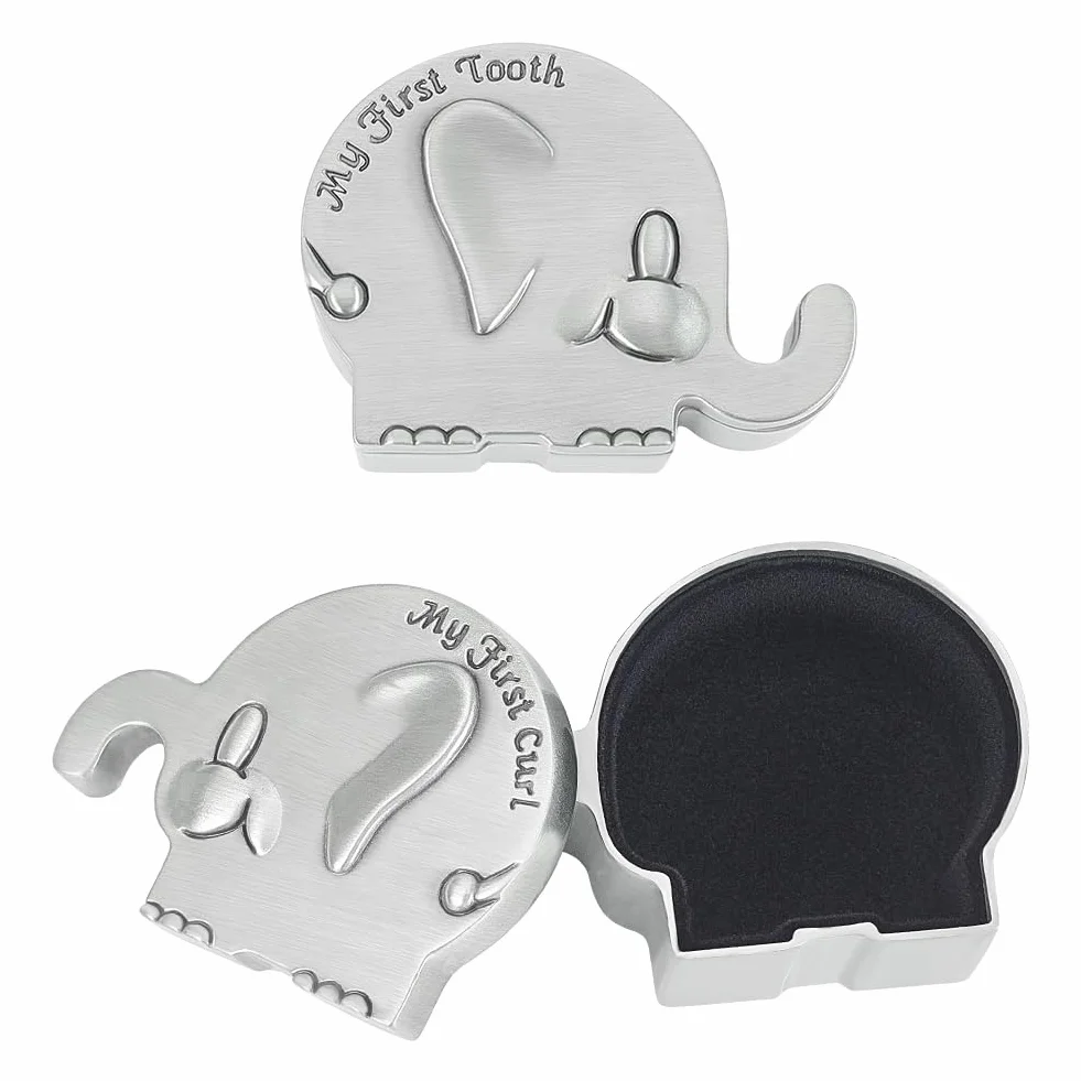 FINGERINSPIRE Boîte à Souvenirs Première Boucle Dent Argent Antique Coffret Bébé