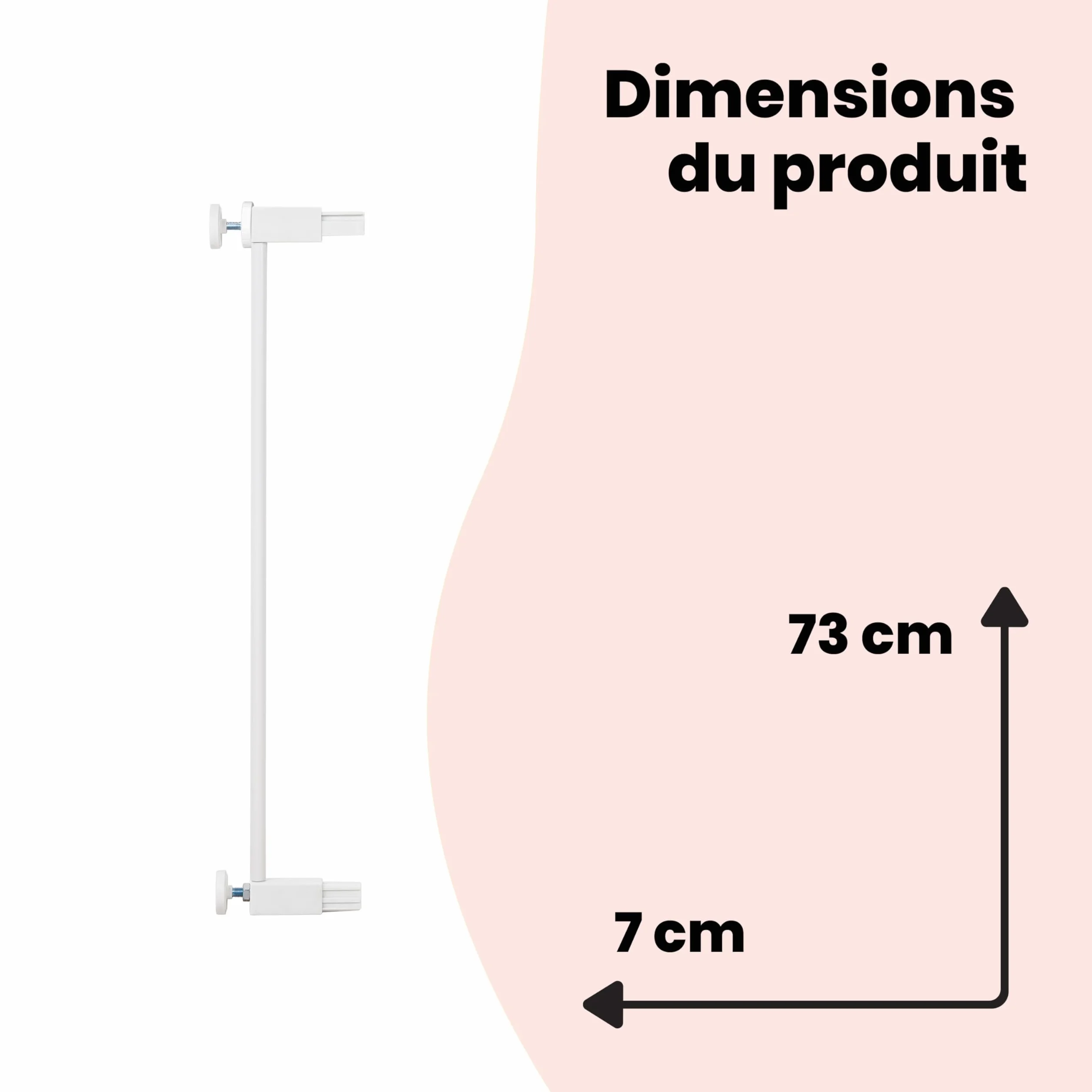 Safety 1st Easy Close Metal Rallonge de barrière 7 cm Sans perçage Blanc