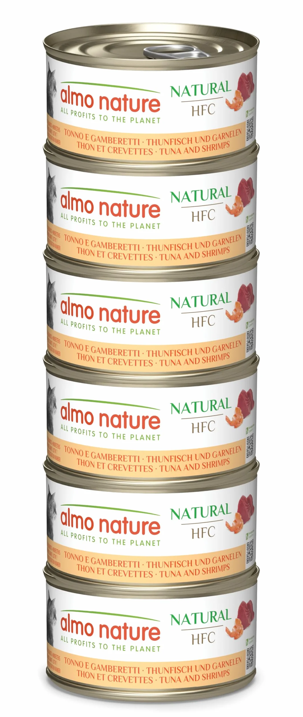 Almo Nature HFC Natural Megapack Nourriture Humide pour Chats Thon et Crevettes 6x70 g
