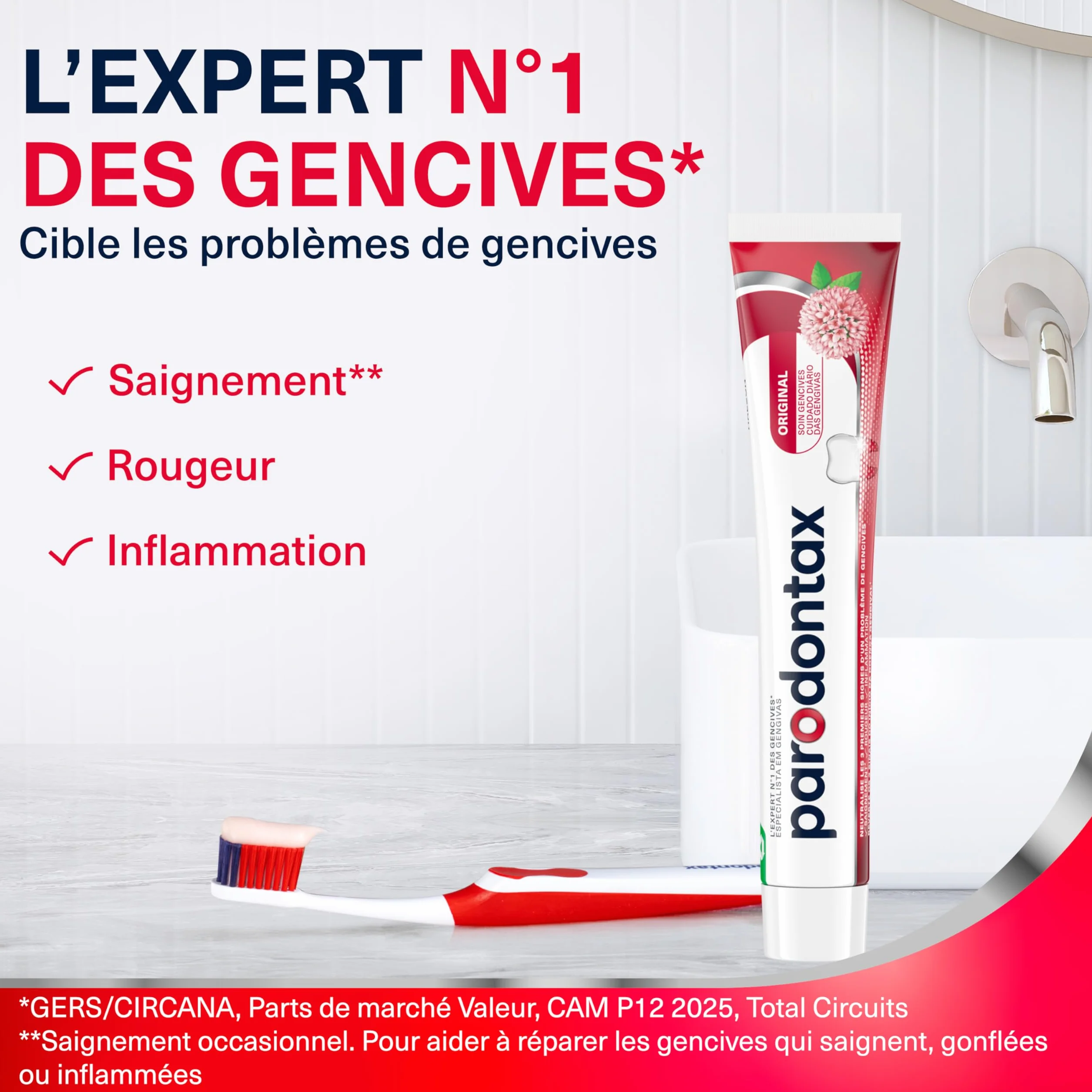 Parodontax Dentifrice Protection Fluor 2x75ml Pour Dents Sensibles