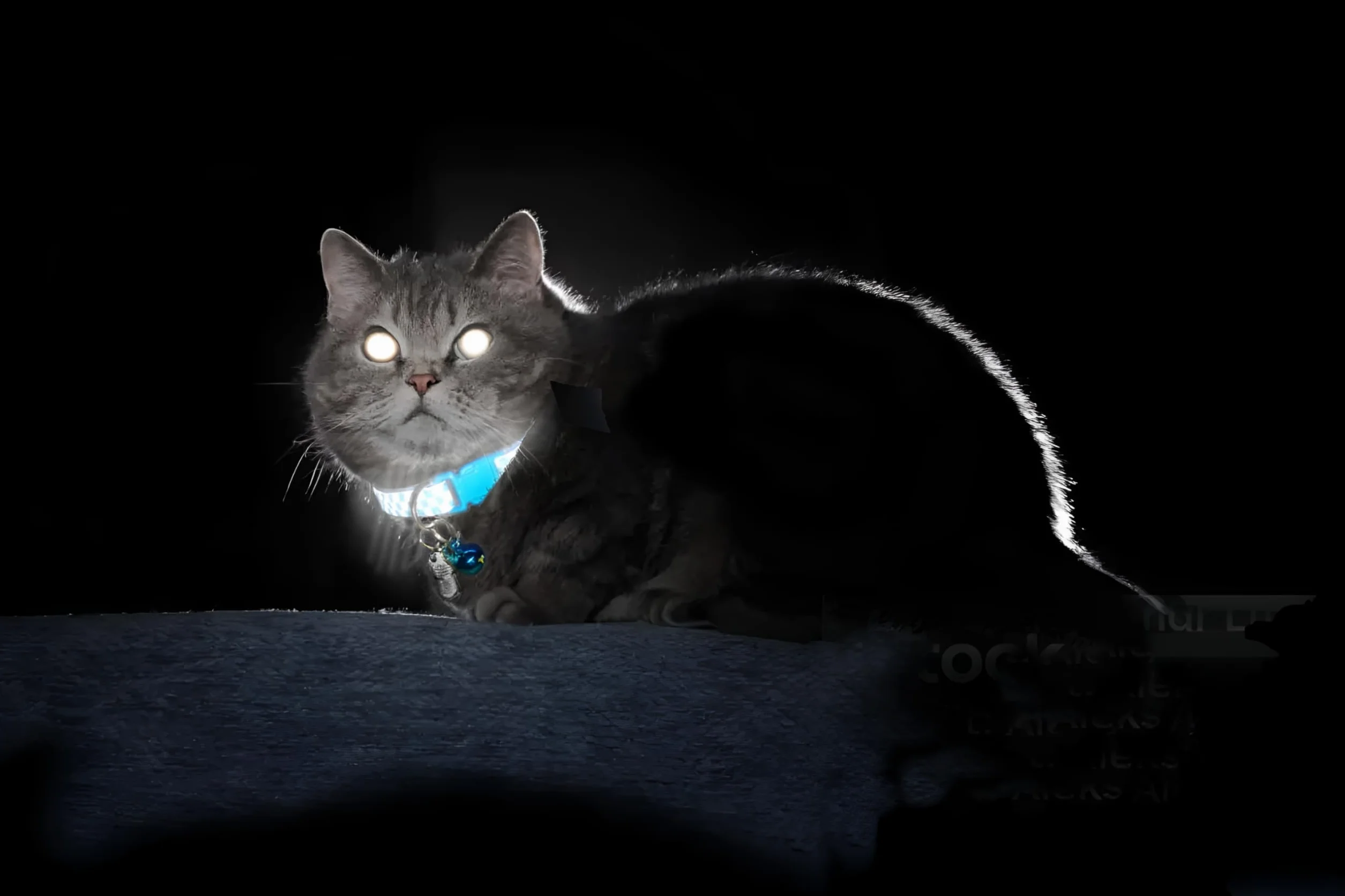 Collier Chat Anti-Étranglement Réfléchissant Bleu à Carreaux Waldoly Sérénité avec Étui Détachable pour Étiquette Personnalisée et Clochette Amovible