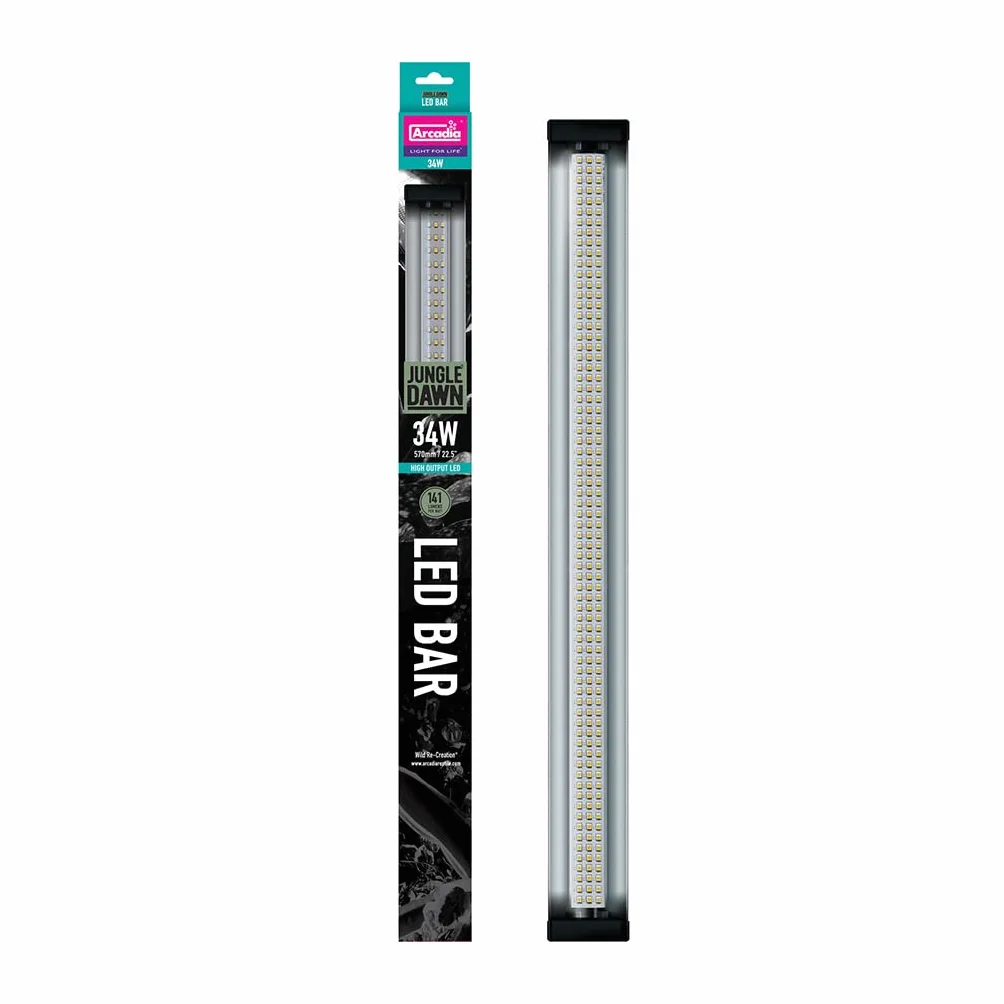 Arcadia Reptile Barre LED Jungle Dawn 34 W 570 mm Kit complet LED à spectre complet