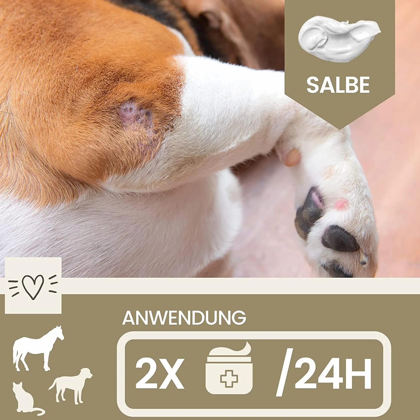 Pommade au Zinc pour Animaux 250ml – Crème Protectrice Oxyde de Zinc Chien Chat Cheval Soin Peau Coussinets