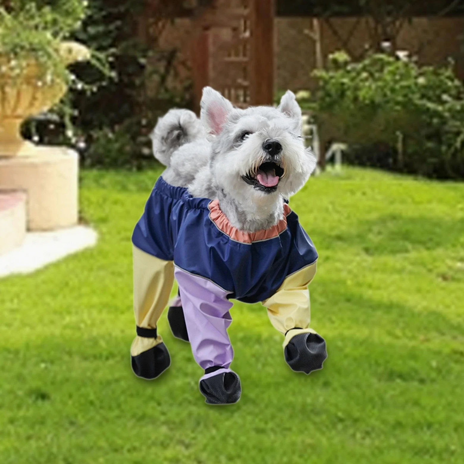 Imperméable pour Chien, Réglable, Respirant, Doublé Polaire, Imperméable, Convient Aux Chiens de Taille Moyenne, Multicolor M