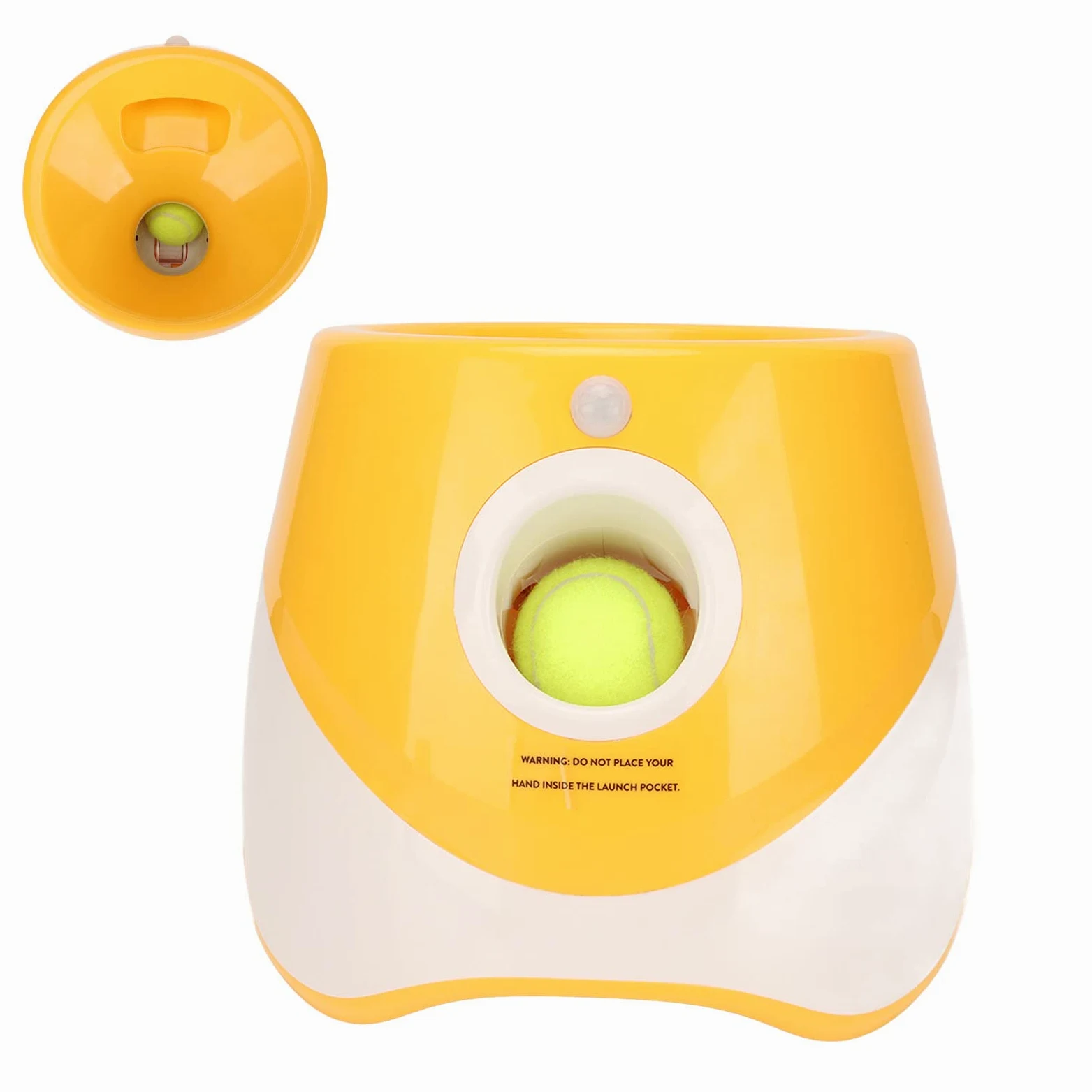 Lanceur Automatique de Balles pour Chien, Jouet Interactif pour Chien avec 3 Balles de Tennis, Lanceur Automatique pour Chiens Intérieur Extérieur