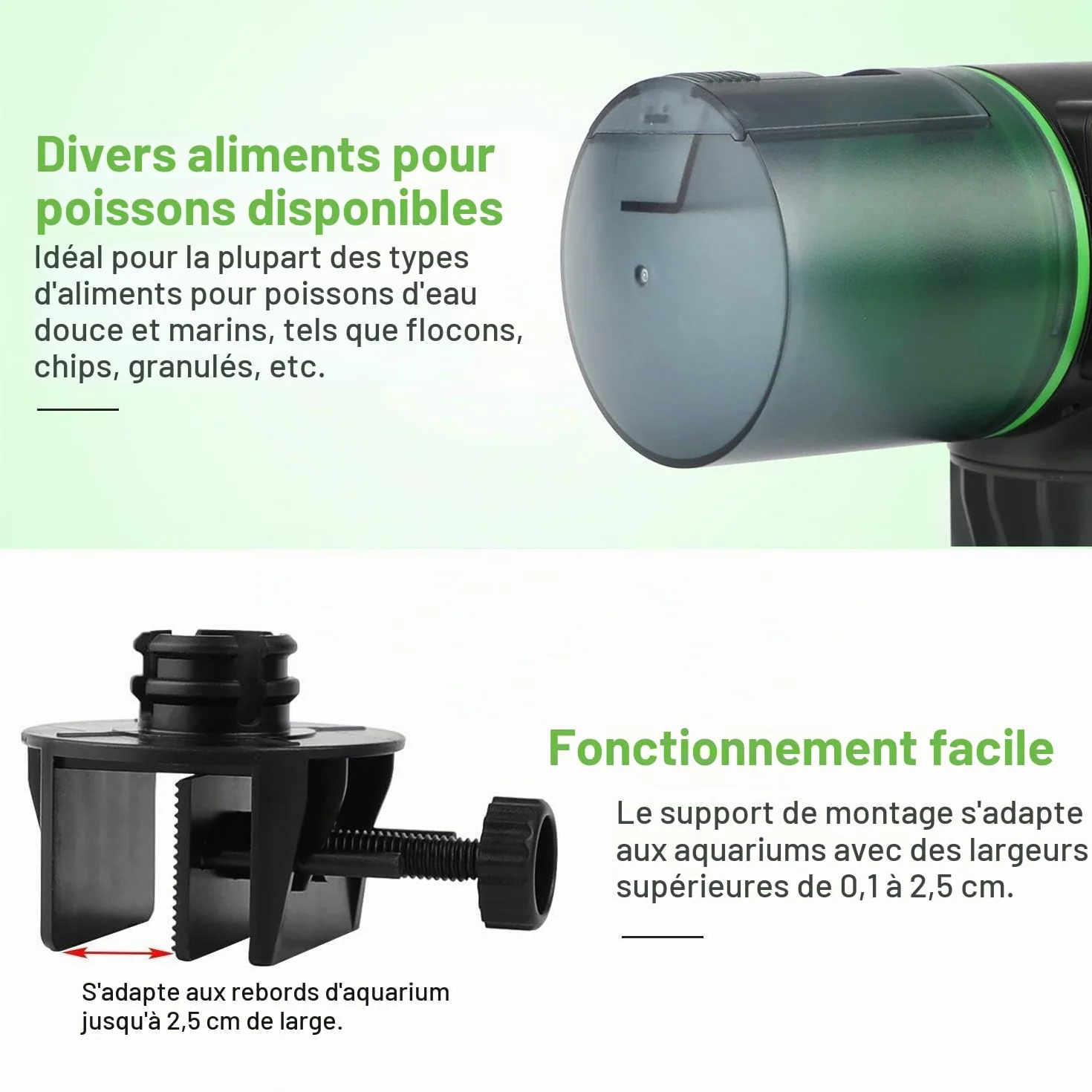 Podazz Distributeur automatique de nourriture pour aquarium résistant à l'humidité