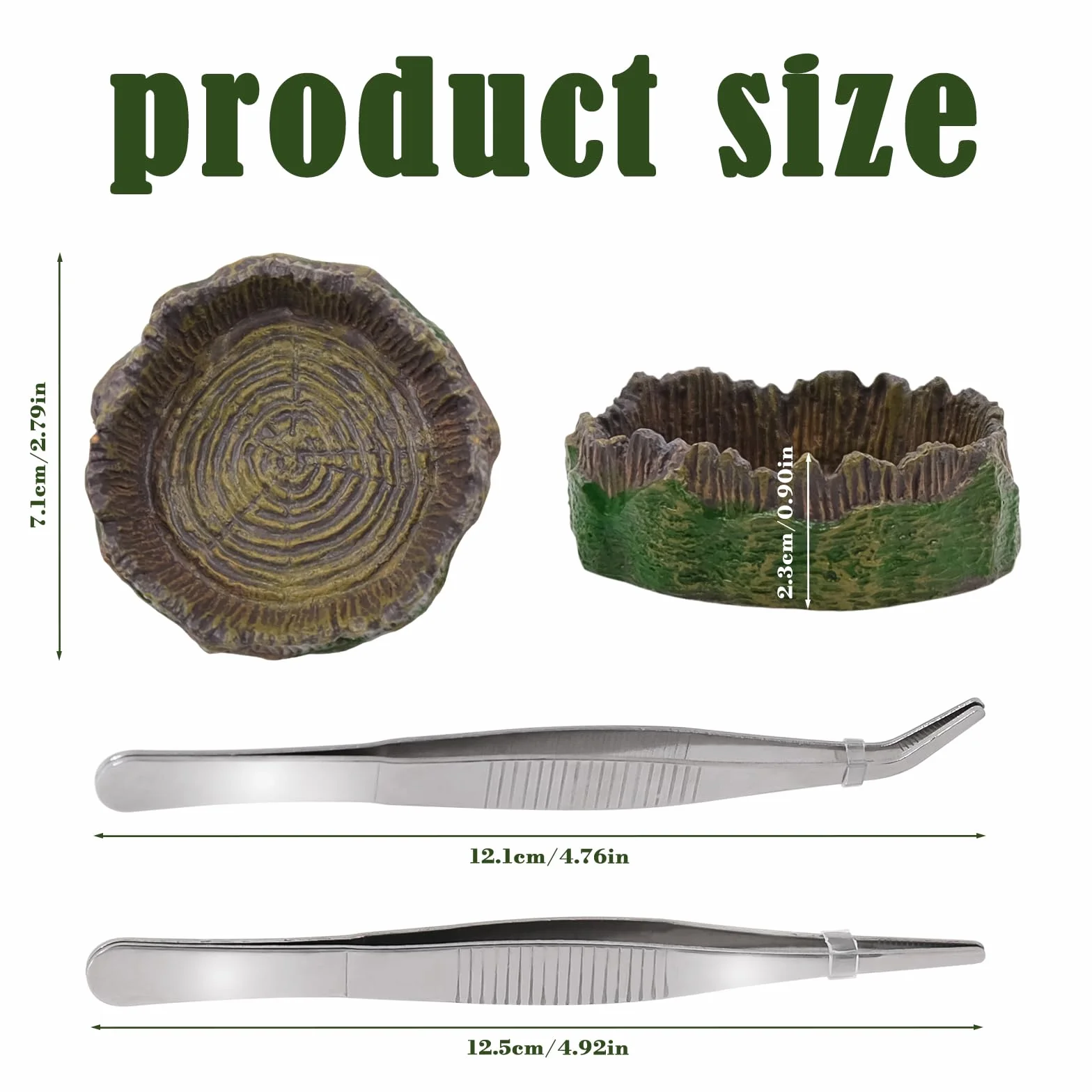 Bac à Eau pour Reptiles Terrarium Accessoire, Mangeoire Reptiles 4 Pièces avec Pinces