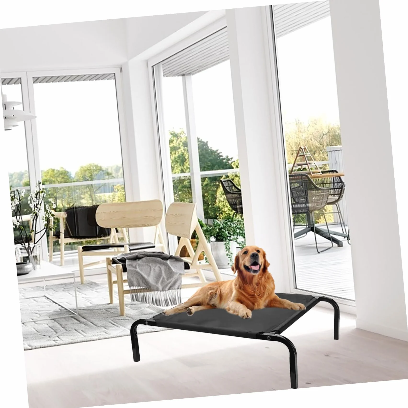 SUPVOX Transat Chien Intérieur Tissu Oxford Respirant Lit Surélevé Couverture Amovible Chiots Voyages