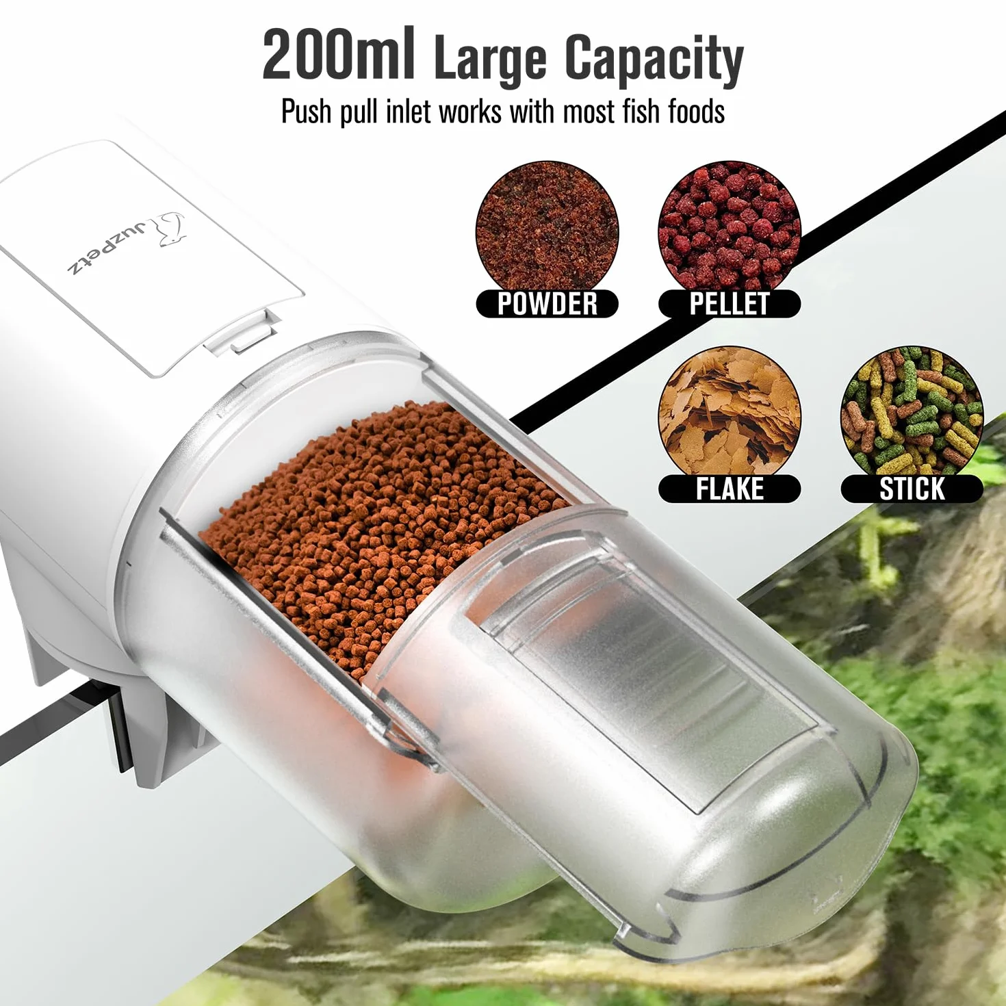 Distributeur de Nourriture Automatique pour Poissons 4 Minuteries Programmables Mangeoire d'Aquarium Automatique Blanc