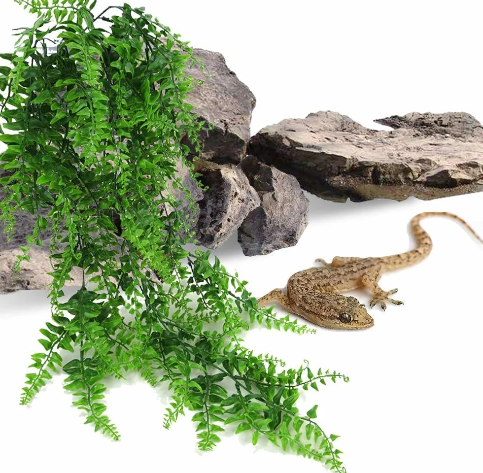 PINVNBY Vignes artificielles pour reptiles Décoration terrarium grimpant Ventouse