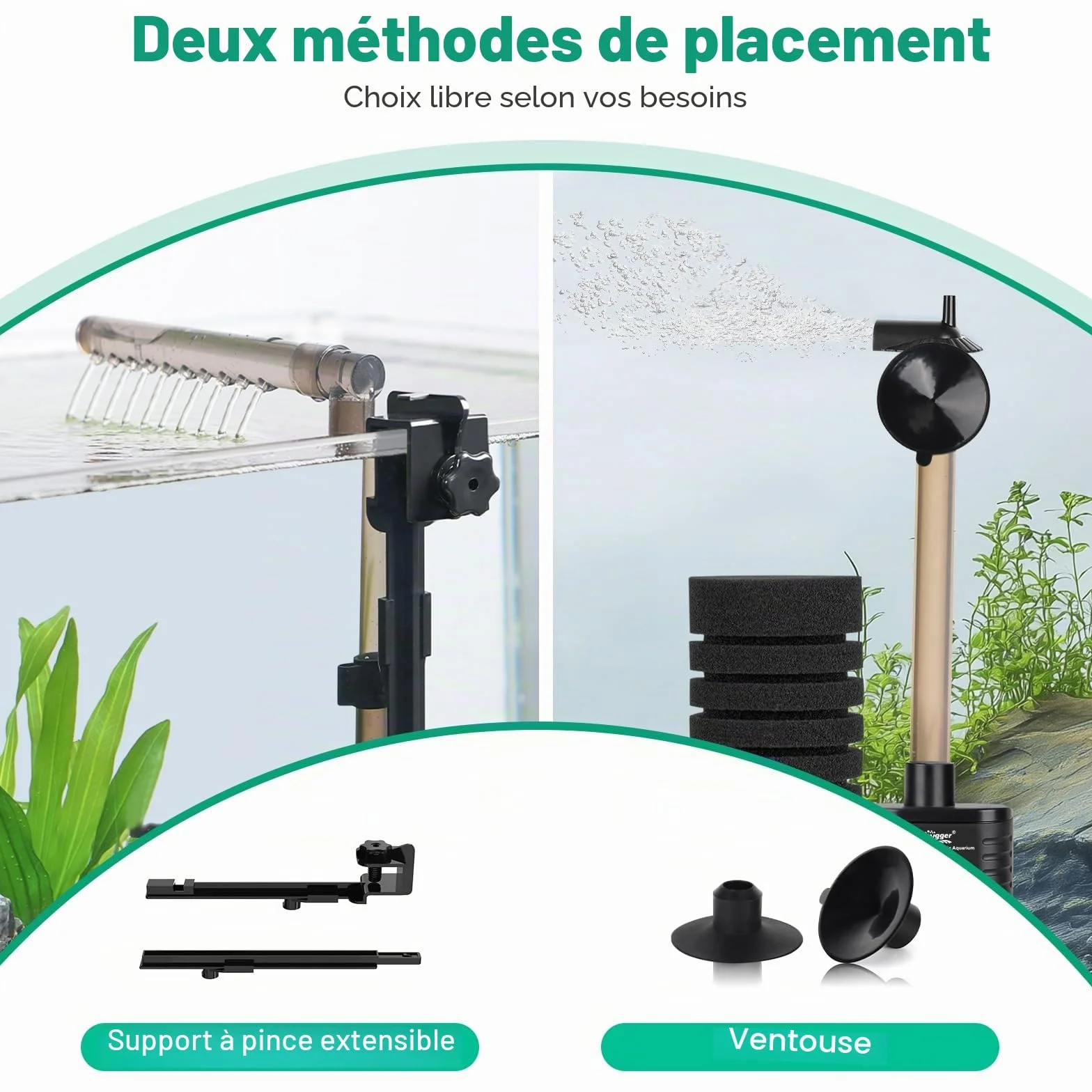 Hygger Electric Sponge Filter USB Ultra Silencieuse Filtre Interieur Aquarium Submersible for 75L Breeding Fry Betta Shrimp