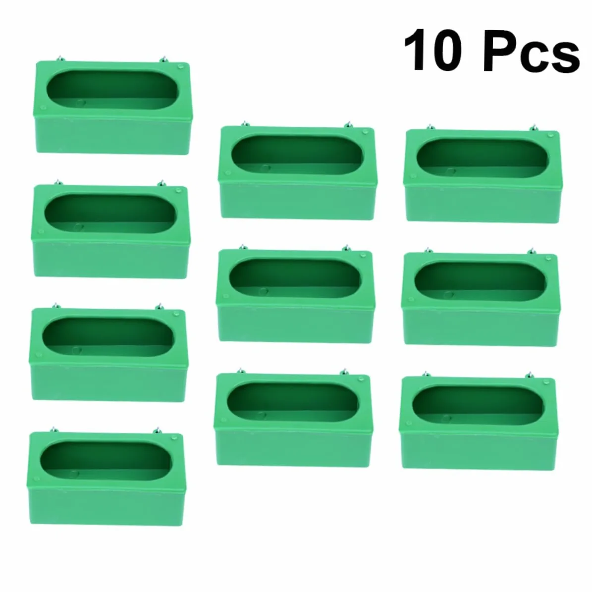 Mangeoire à Pigeons Plastique Vert Anti-éclaboussures, Lot de 10 | Facile à Remplir Nettoyer, Usage Maison ou Boutique, pour Calopsitte et Oiseau de Compagnie