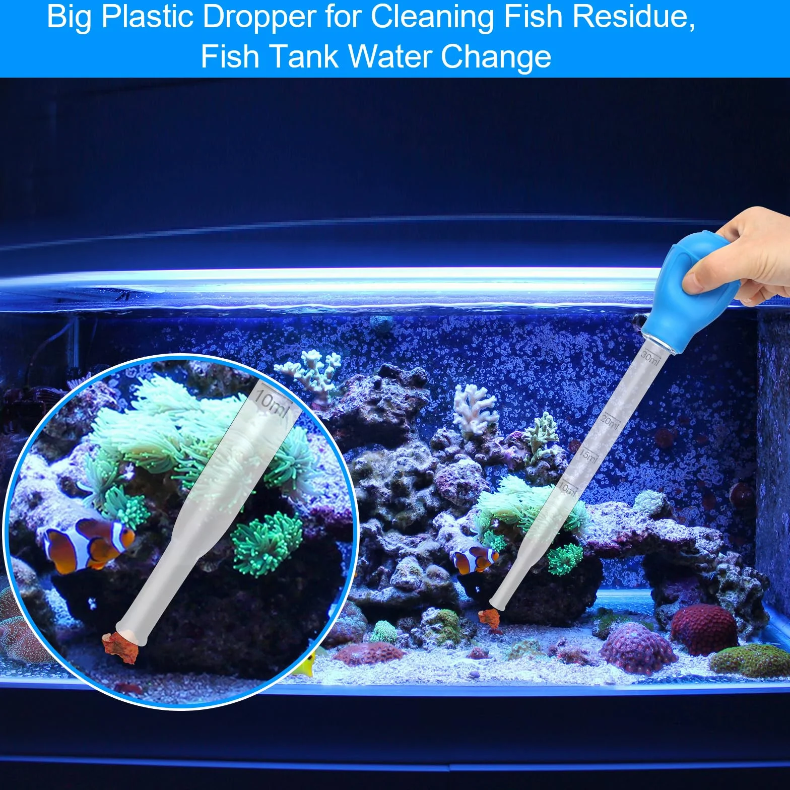 Kit d'aquarium extra long 38 cm 6 en 1 acier inoxydable outil aquascaping pince épiler ciseaux spatule nettoyage