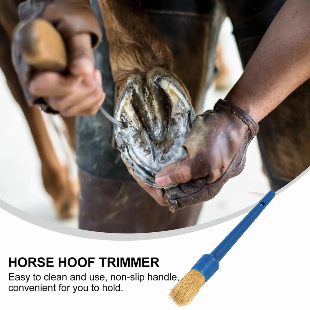 Brosse en fer à cheval en poils de porc pour soin des sabots avec capuche - 2 pièces