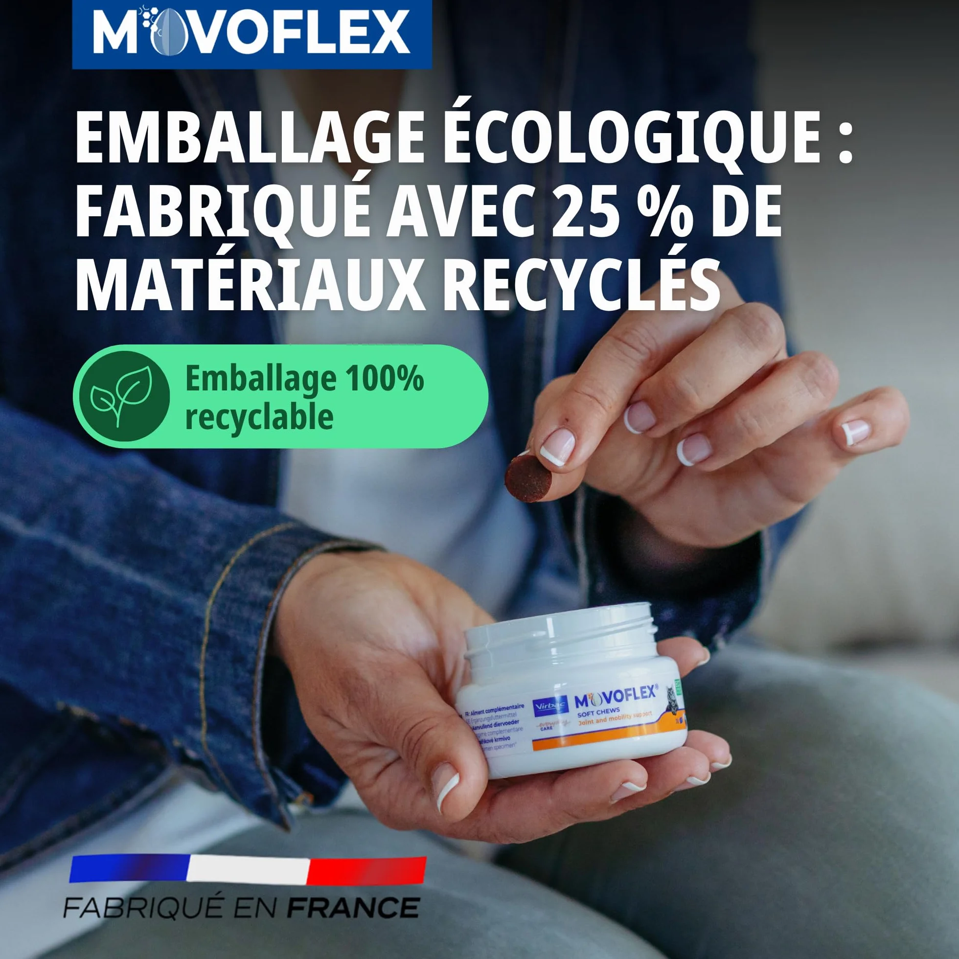 Virbac Movoflex Chat Aliment complémentaire Soutien articulations mobilité Boîte 30 bouchées