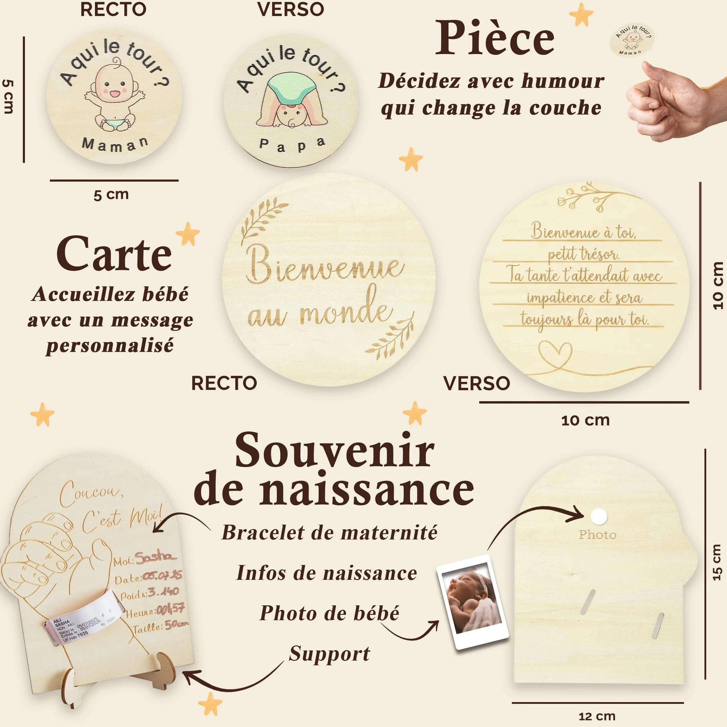 BLIBOO Coffret Cadeau Naissance Doudou Lapin Double Expression 100% Coton Bio Certifié GOTS OEKO-TEX