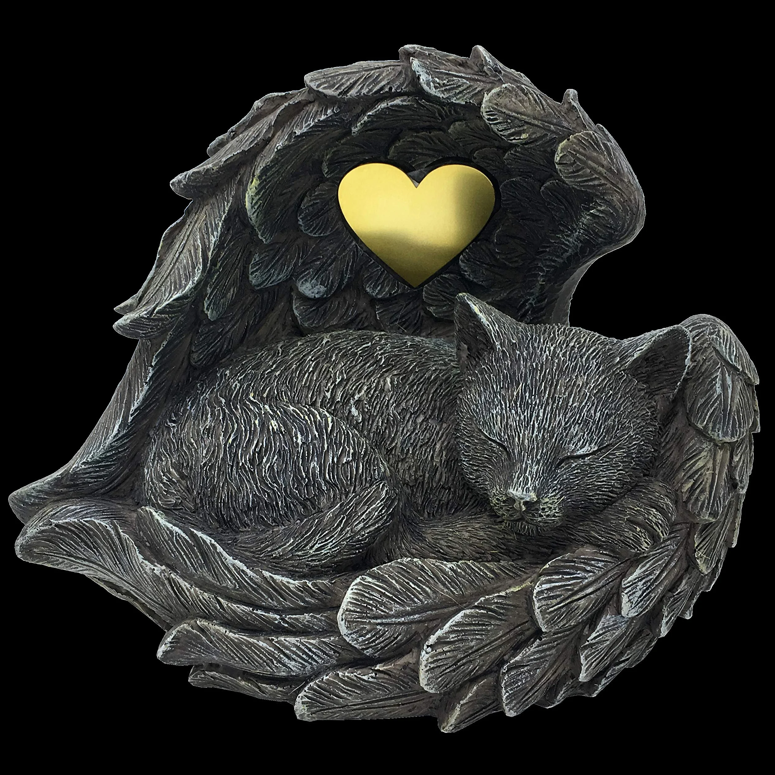 MystiCalls Urne funéraire pour chat en forme de figurine avec ailes d'ange – Capacité 0,85 l