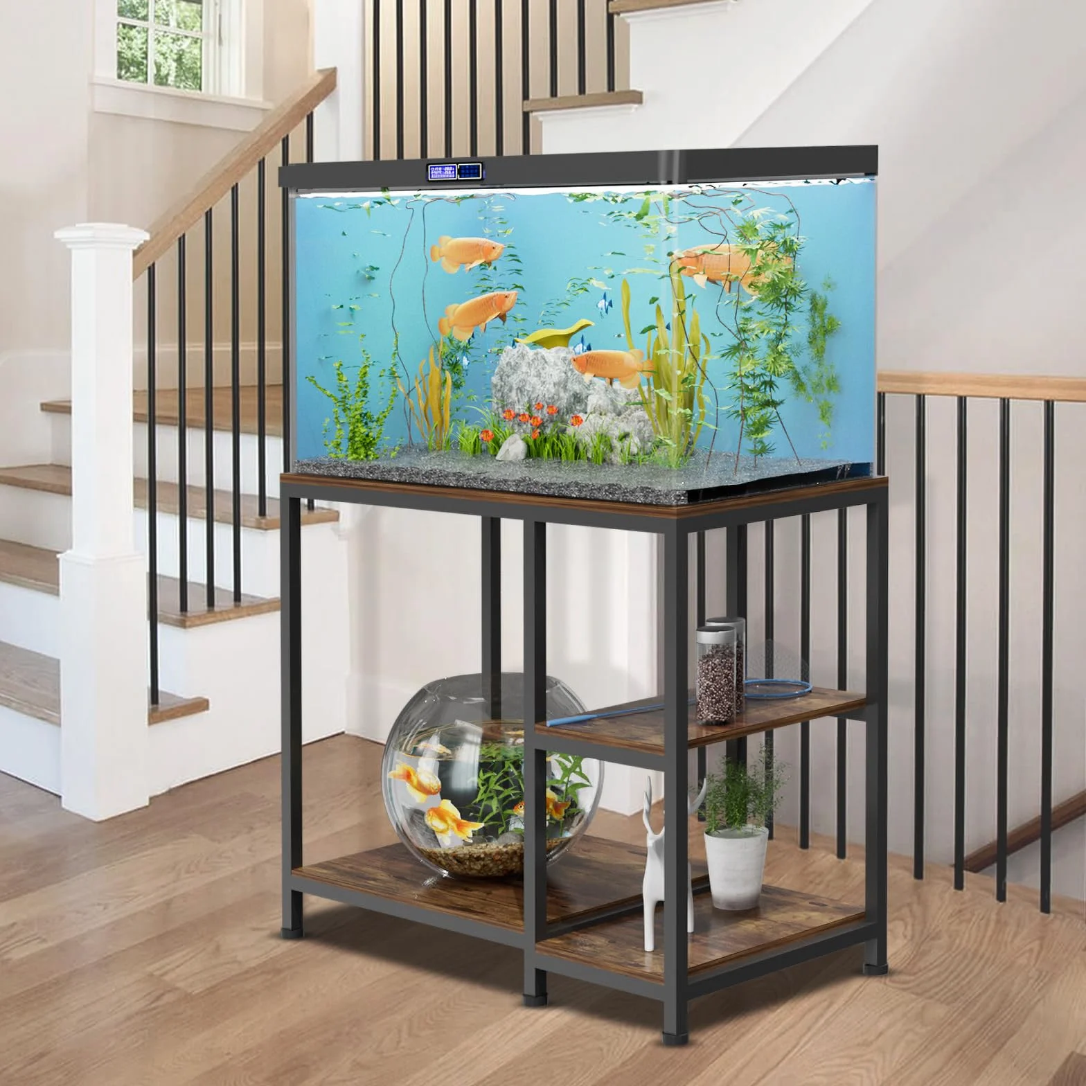 VyGrow Support pour Aquarium 40 Gallons, Robuste 93 x 47 x 80 CM, Étagères en Bois, Capacité 330KG
