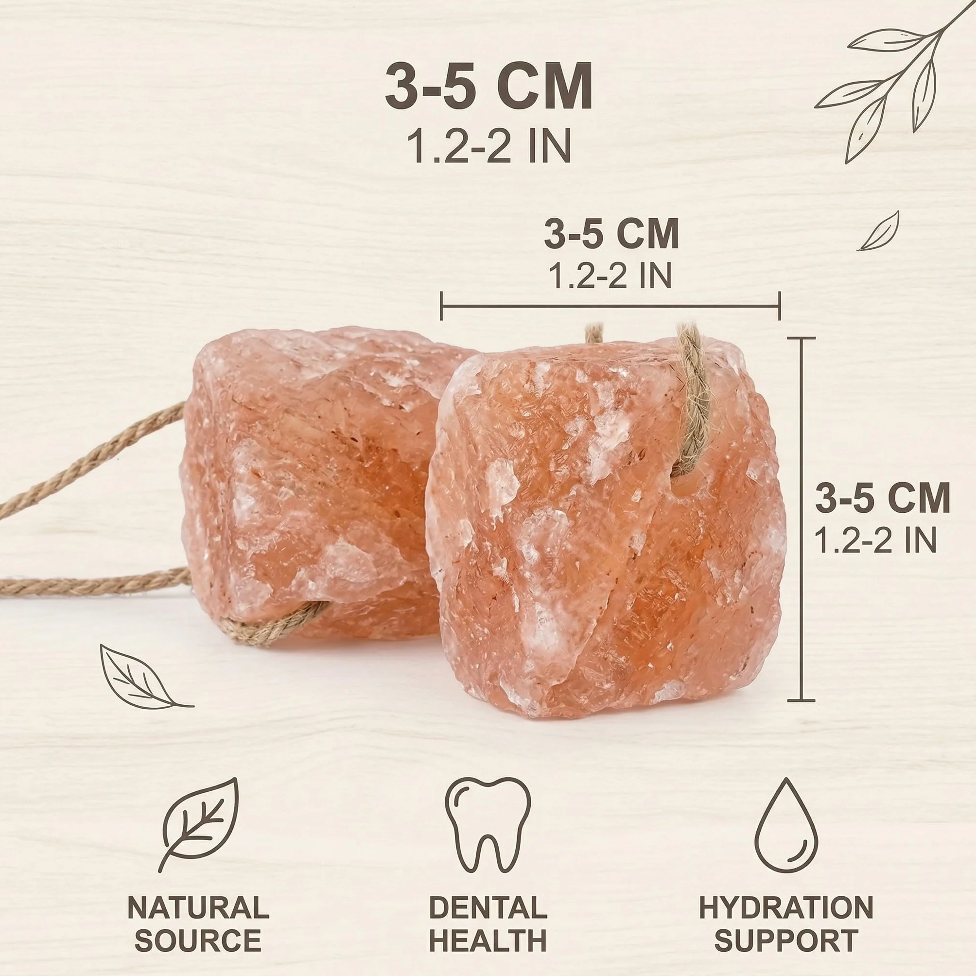 Lot de 2 Pierres à Lécher en Sel de l'Himalaya Naturel pour Chevaux, Chèvres et Bétail