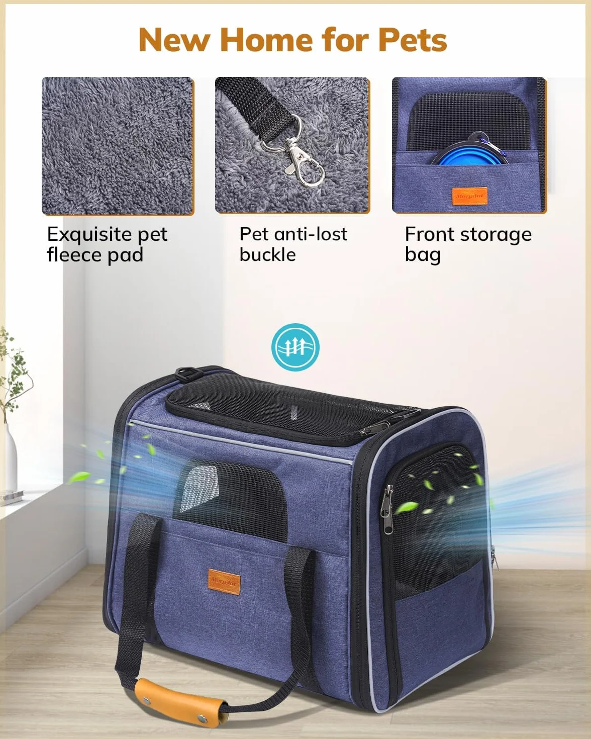Morpilot Boîte de Transport pour Chat et Chien jusqu'à 7 kg Pliable avec Fermetures éclair de Sécurité
