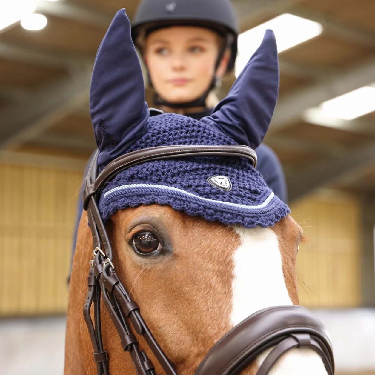 ARMA Shires Bonnet d'oreille pour poney Bleu marine