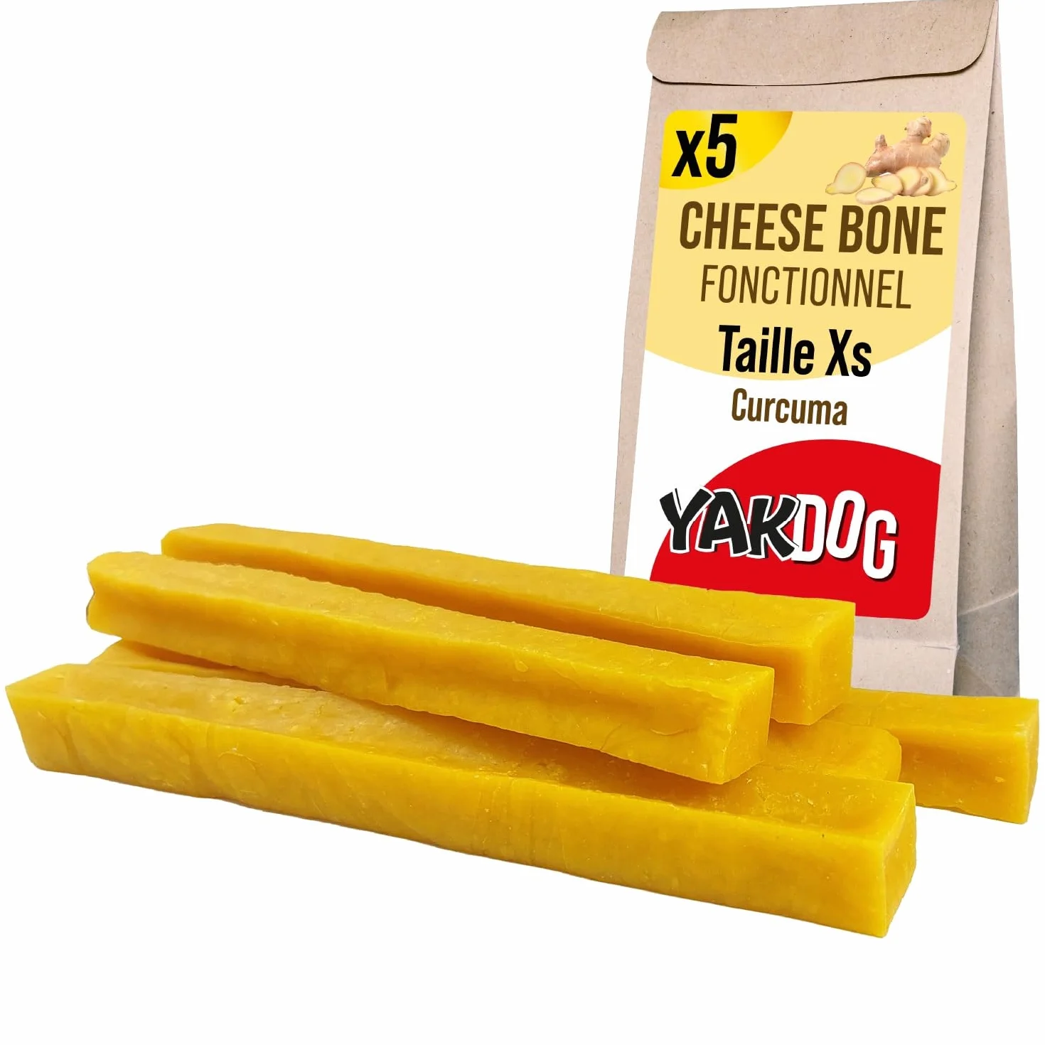 SANTÉ+ Bâtonnets Fromage Chien Curcuma Anti-Inflammatoire Articulations & Cartilage sans Gluten Riche en Calcium Protéines Friandise Longue Durée 100% Naturel Belgique XS