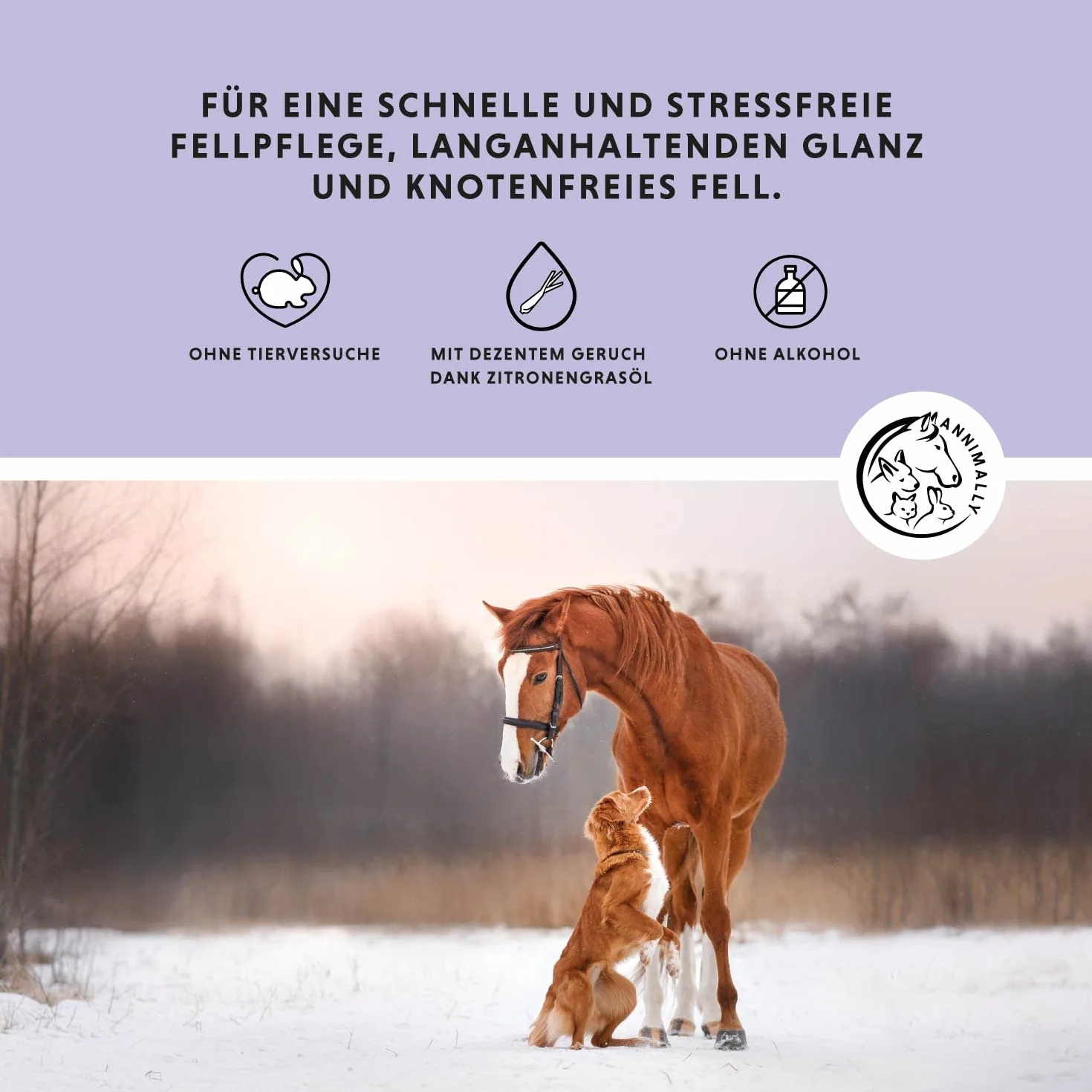 Spray pour crinière et queue démêlant pour chevaux 500ml - Démêlant pour chiens, brossage facilité, pelage soyeux
