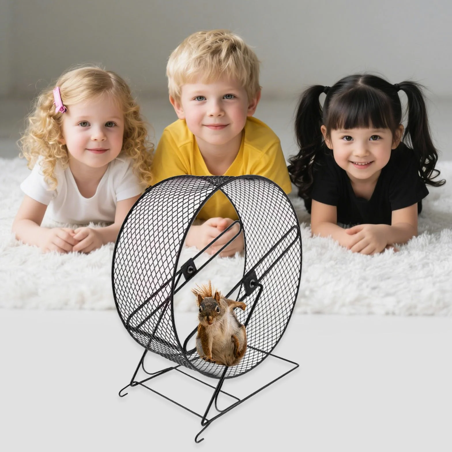 Roue en métal silencieuse pour hamster, plan de fer permanent pour les petits animaux, la coupe des onguis et le fitness, plusieurs roues fonctionnelles pour petits animaux