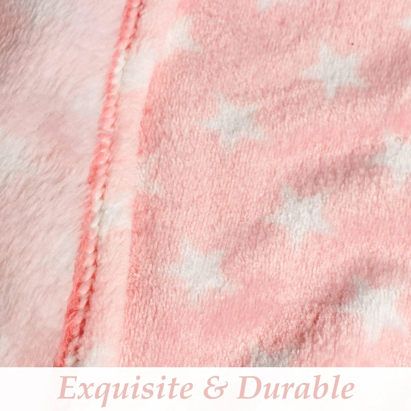 LeerKing Couverture Chien Peluche Ultra-léger Flanelle Polaire Lavable Rose Blanc 75X100cm