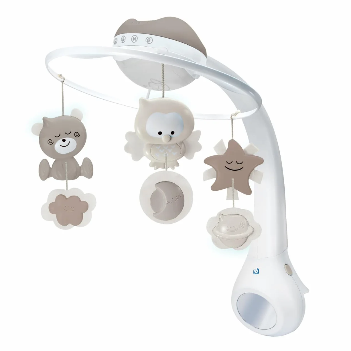 Infantino Mobile Musical 3-en-1 Projecteur Veilleuse Gris