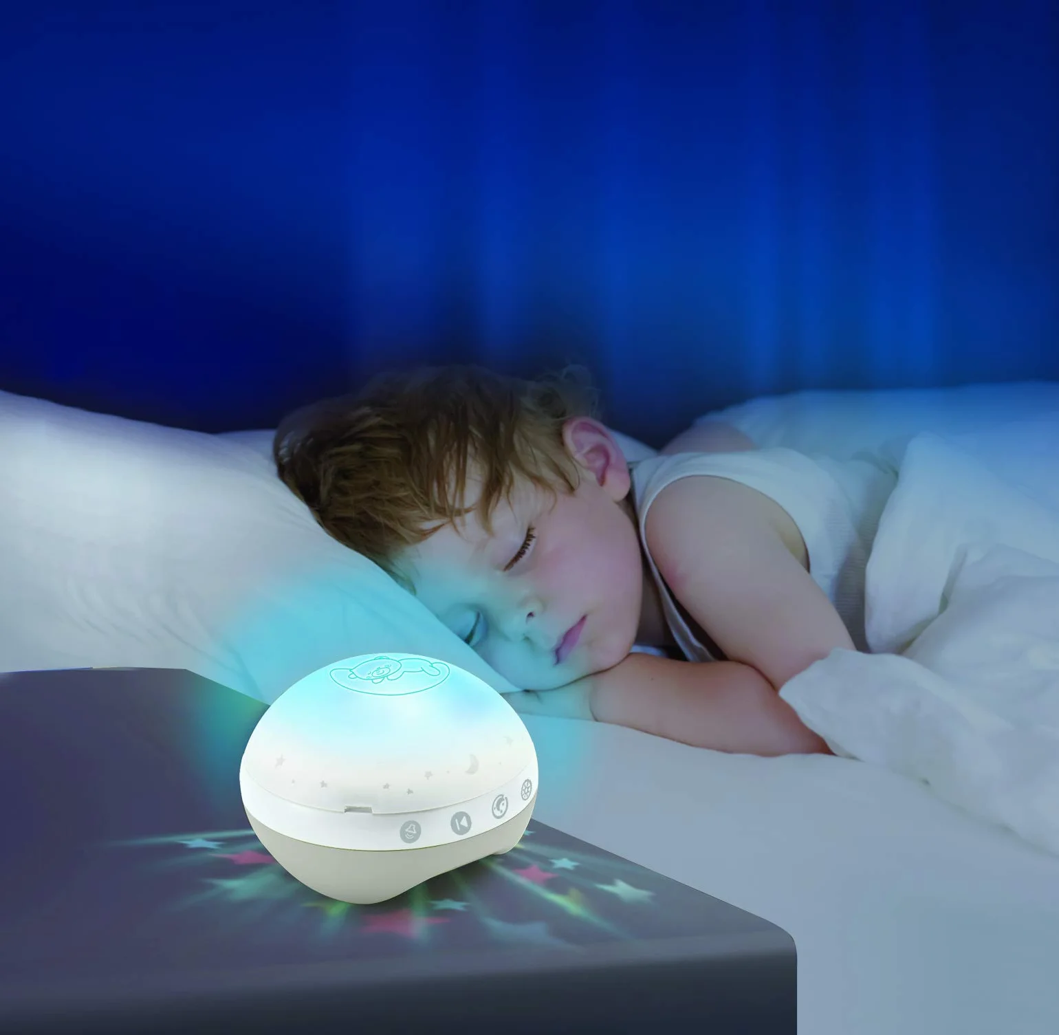 Infantino Mobile Musical 3-en-1 Projecteur Veilleuse Gris