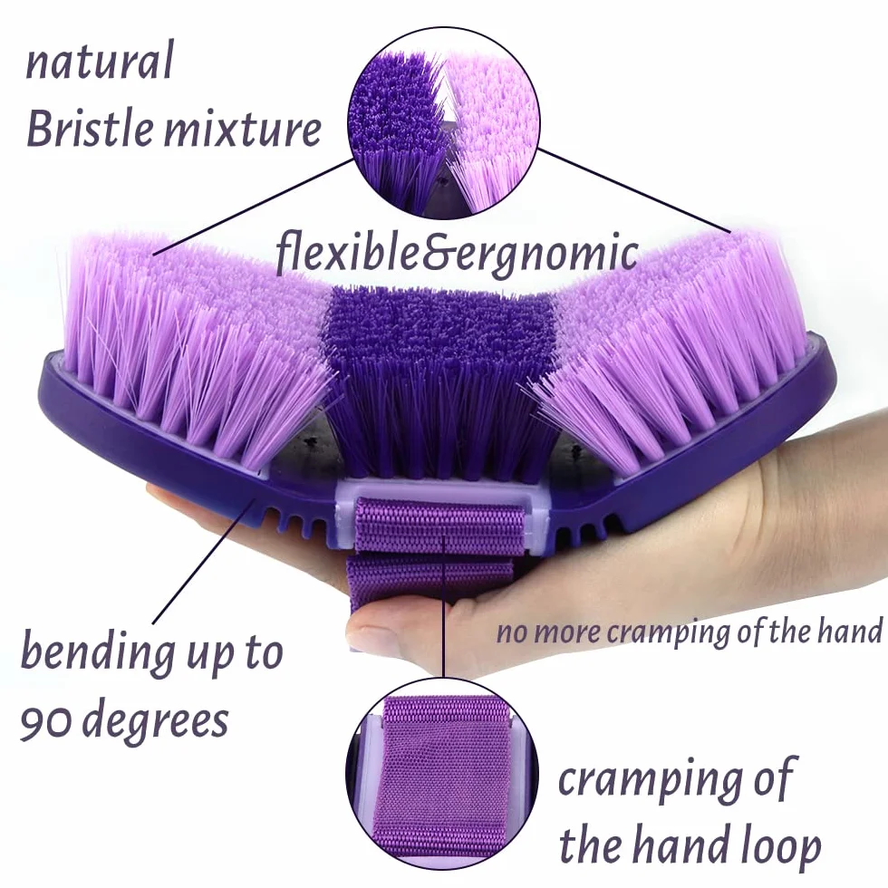 Brosse de Cheval Hillylolly Douce Poil Massage Pansage Chevaux Mue Racines Nettoyage