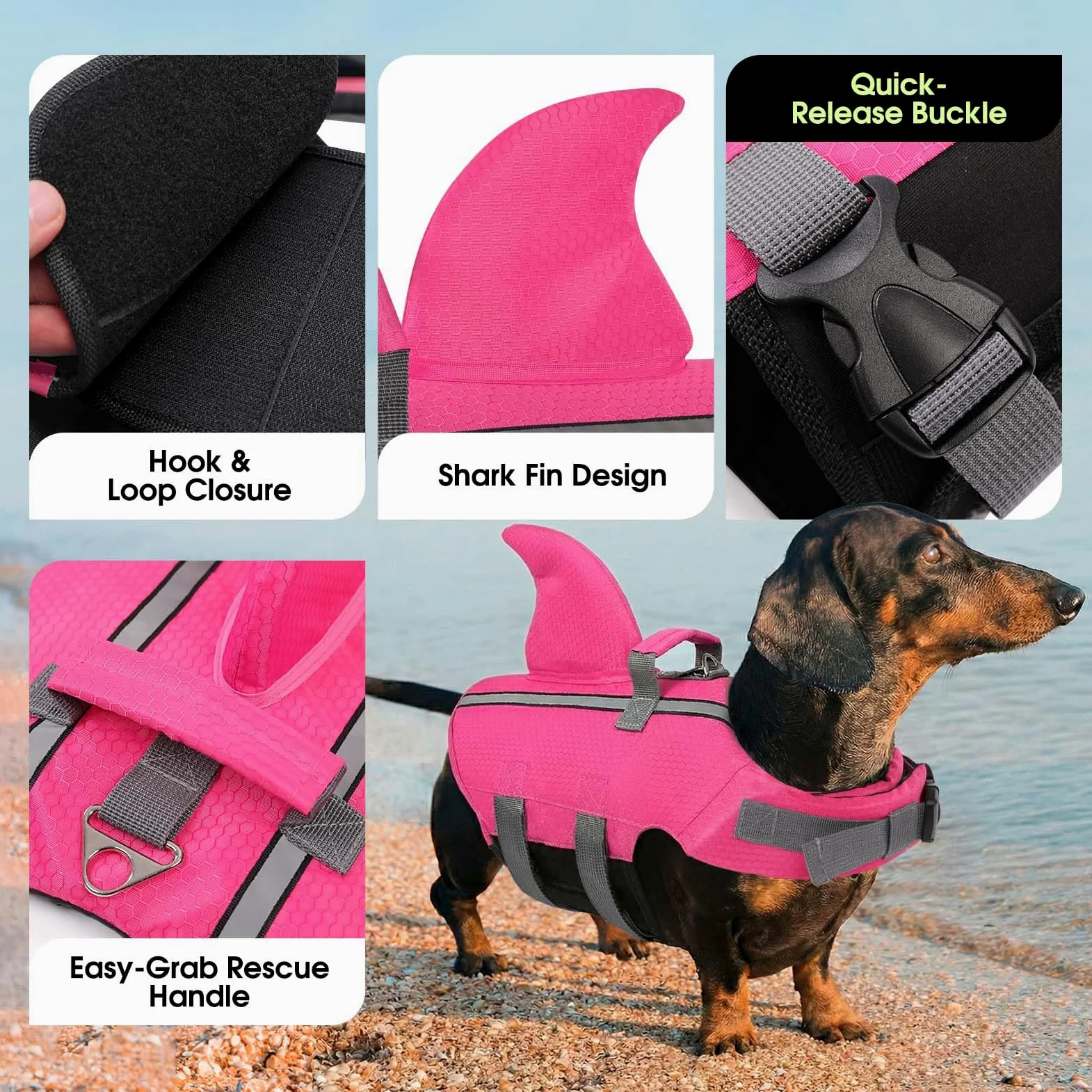 SUNFURA Gilet de sauvetage pour chien taille XS, gilet de sauvetage pour chiens avec bandes réfléchissantes, gilet de sécurité pour animaux de compagnie pour la natation, le bateau, le bouledogue