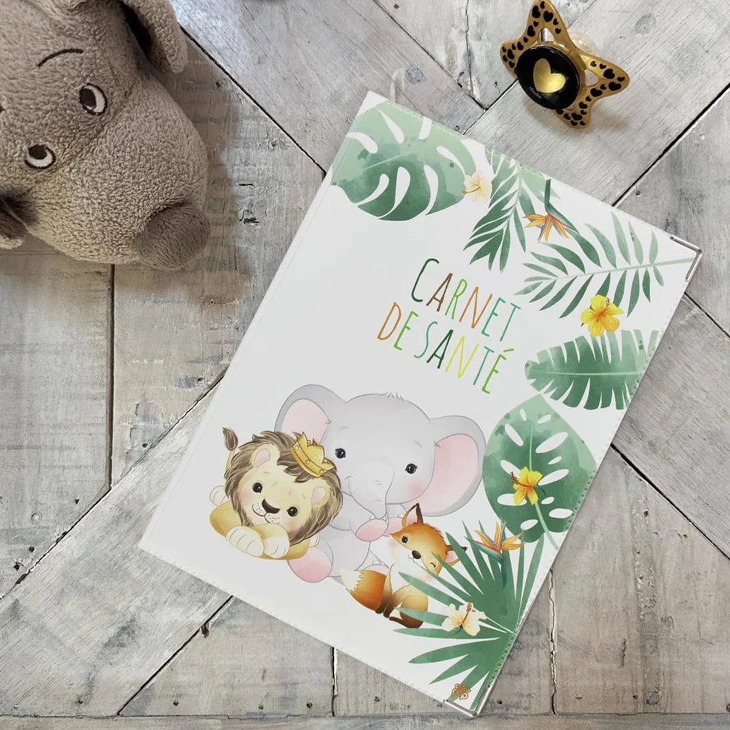 Protège carnet de santé enfant Color Pop 22 x 16 cm PVC imprimé safari
