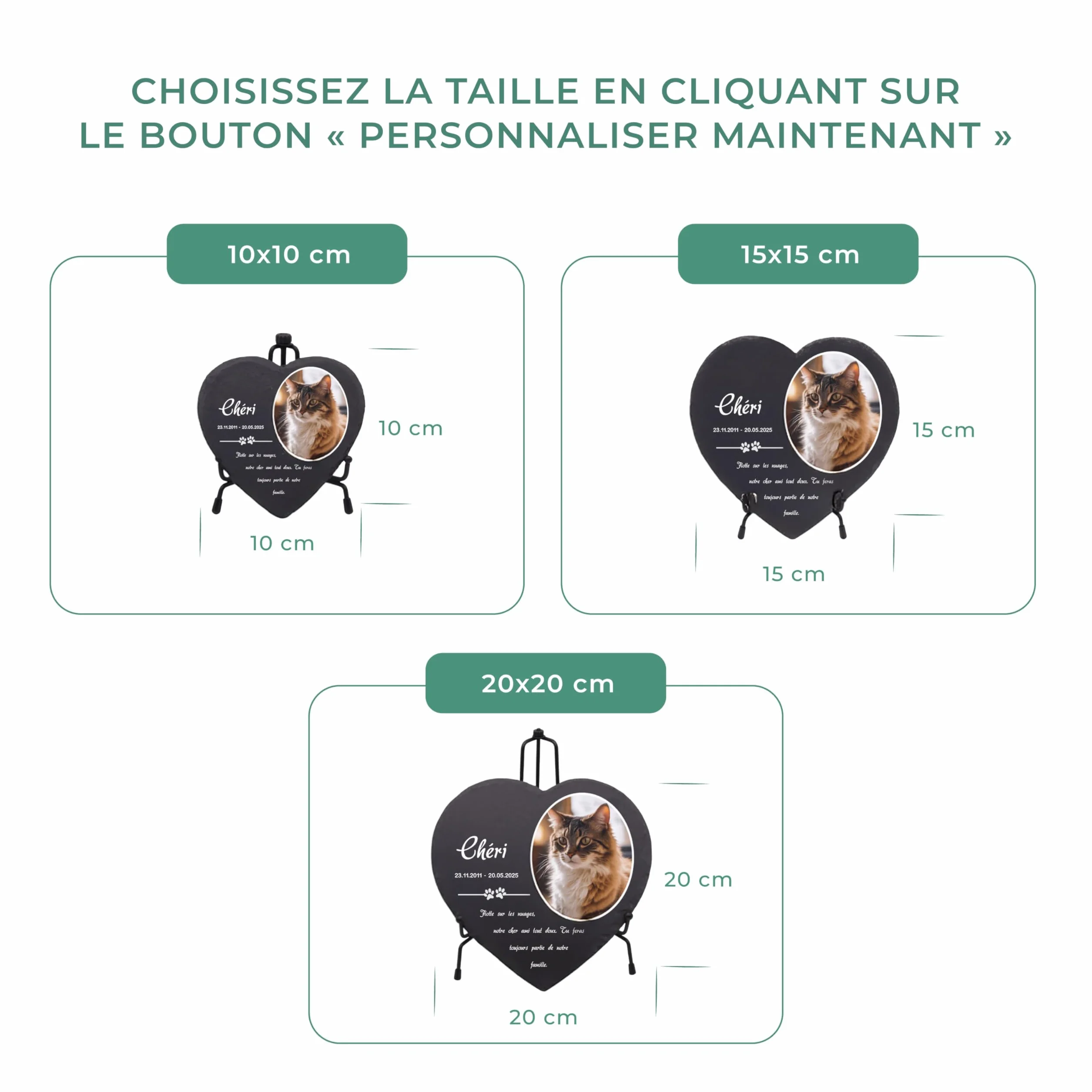 Plaque funéraire personnalisée pour Chien et Chat - Ardoise gravée Pierre tombale Animaux
