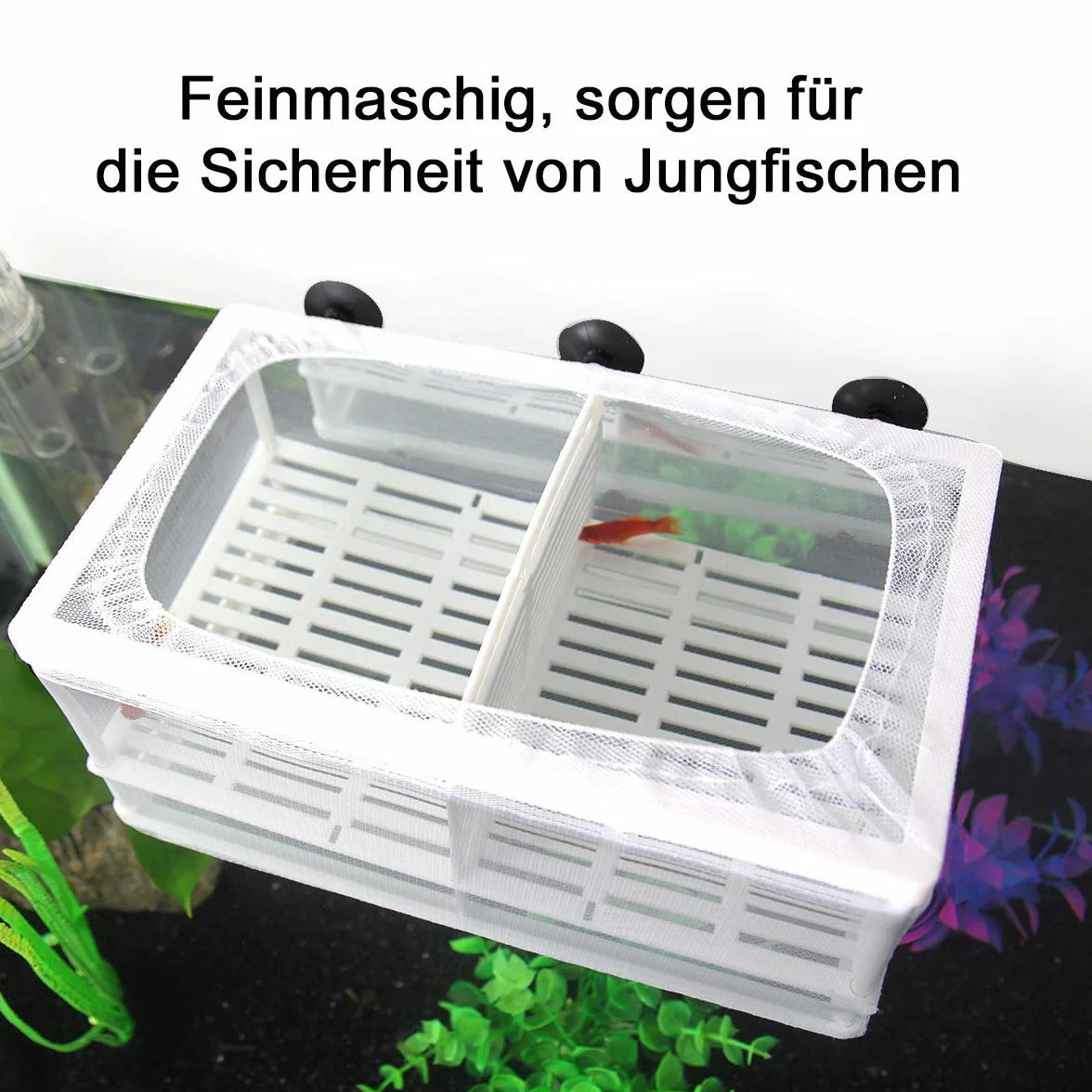 SENZEAL Poissons d'aquarium Filet de Sélection Isolation Couveuse Incubateur Maille pour Fish Tank Bébé Poisson avec Pipette - Grand