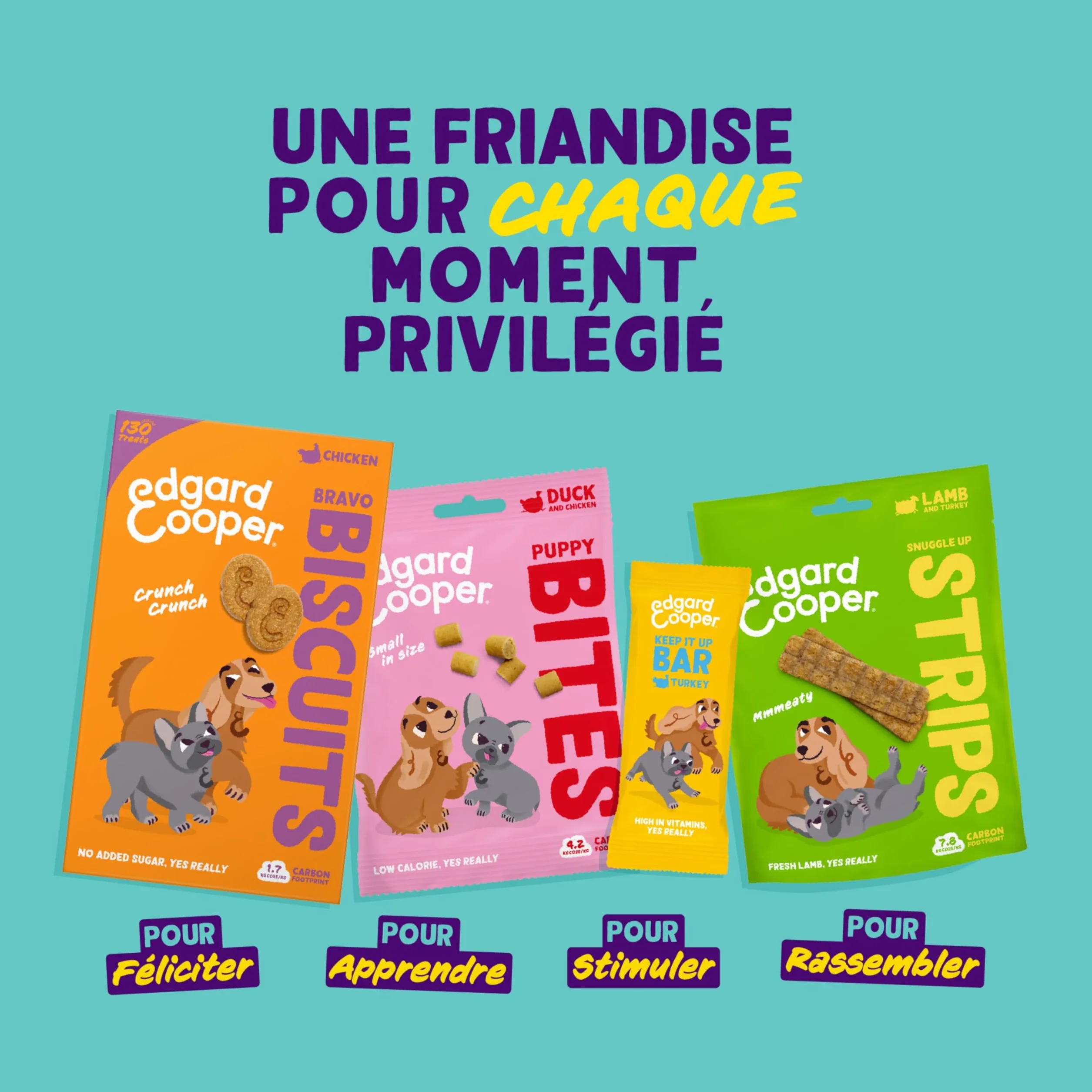 Edgard & Cooper Friandises pour Chien Naturels sans Céréales Agneau & Dinde 50g
