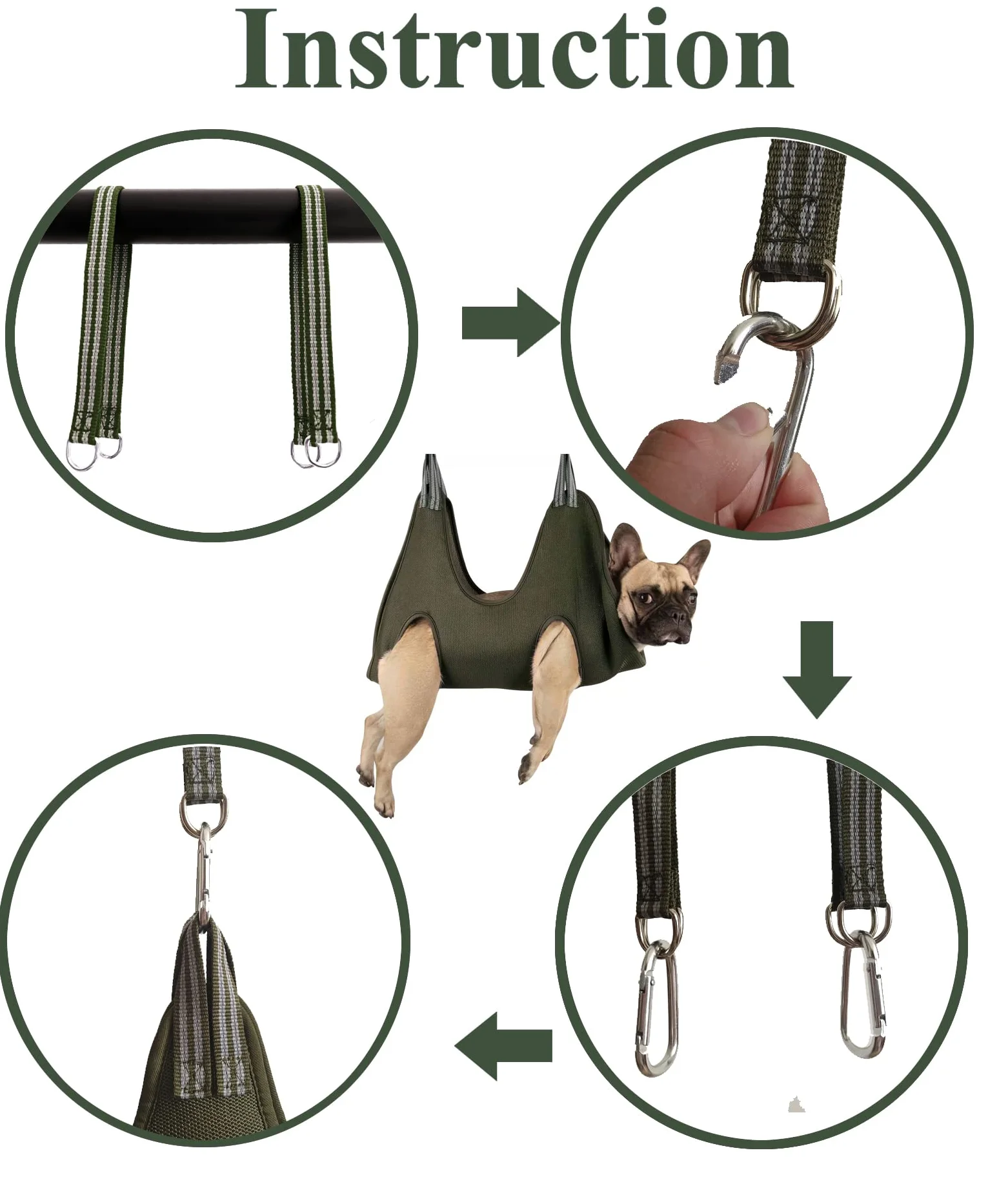 Kkiimatt Harnais hamac de toilettage 10 en 1 pour Animal Domestique avec Coupe-Ongles/Coupe-Ongles, Lime à Ongles, Peigne, Sac de retenue Respirant pour Chien, Aide de toilettage pour Chien pour