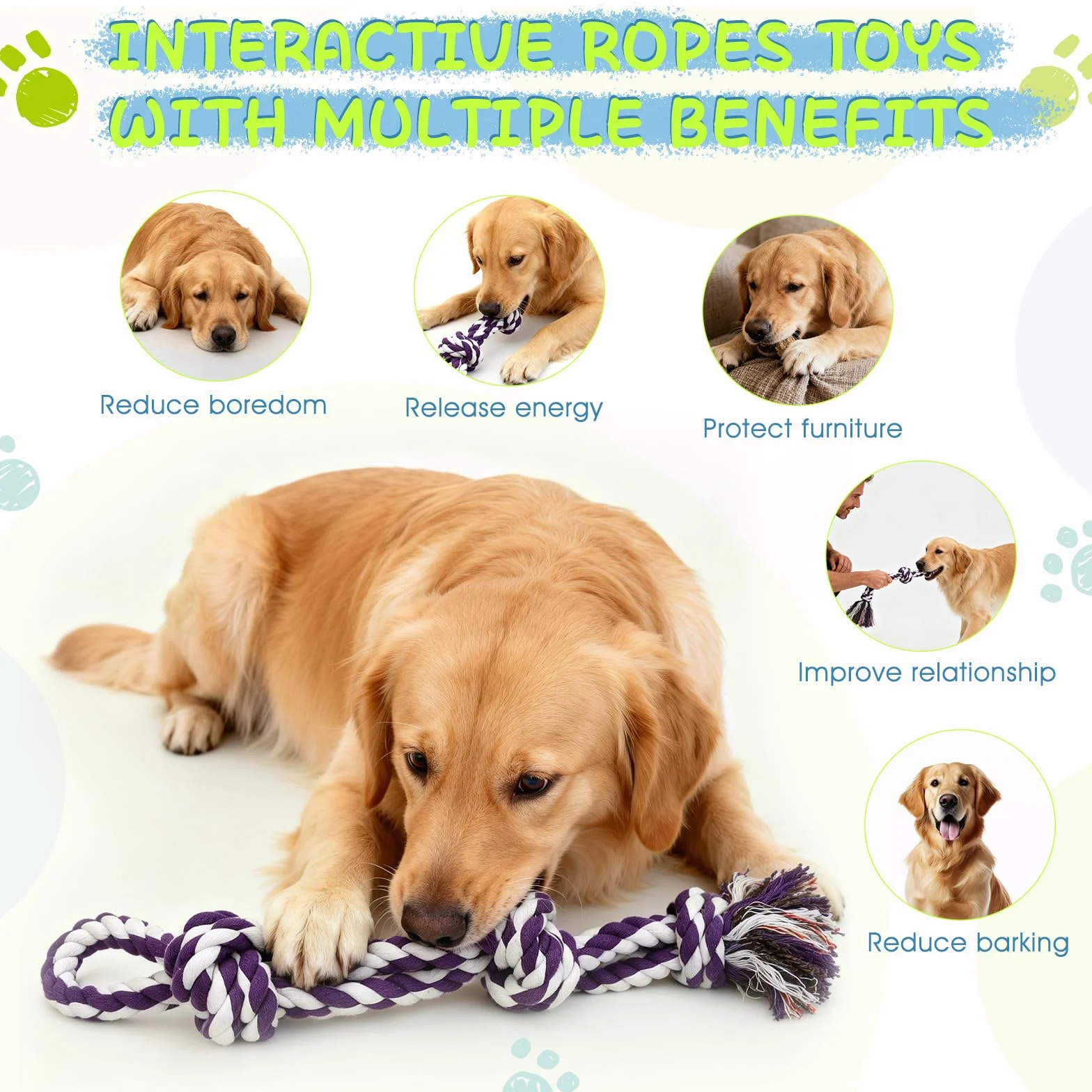 Waldseemüller Ensemble de 4 Jouets pour Chien Indestructible avec Sac Cadeau