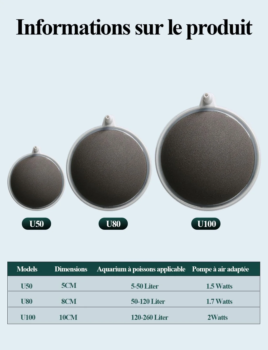 Boxtech Pierre à Air Aquarium 50mm Diffuseur d'air pour Aquariophilie