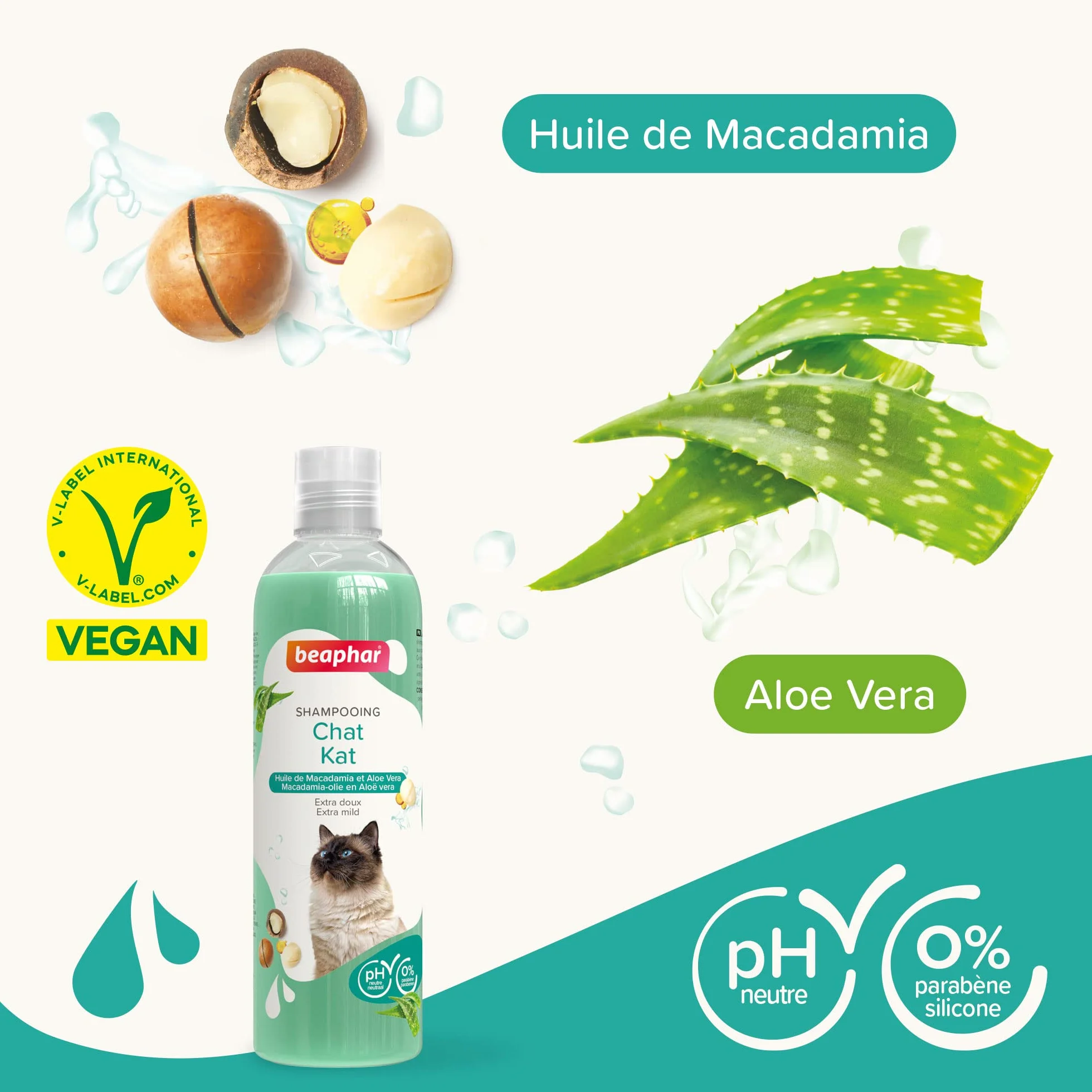 BEAPHAR Shampooing Essentiel Universel pour Chat Extra-Doux 250 ML