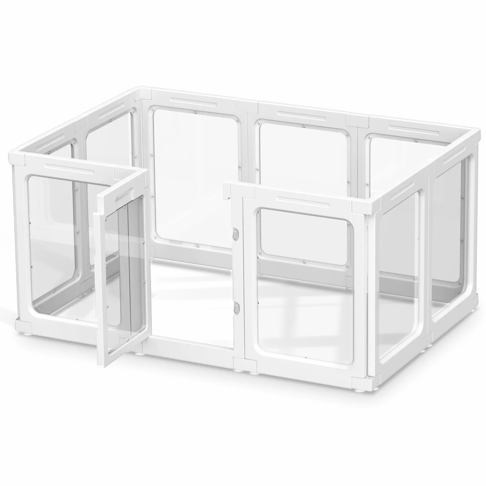 Parc pour Chien en Acrylique Transparent 60 cm 10 Panneaux Portable
