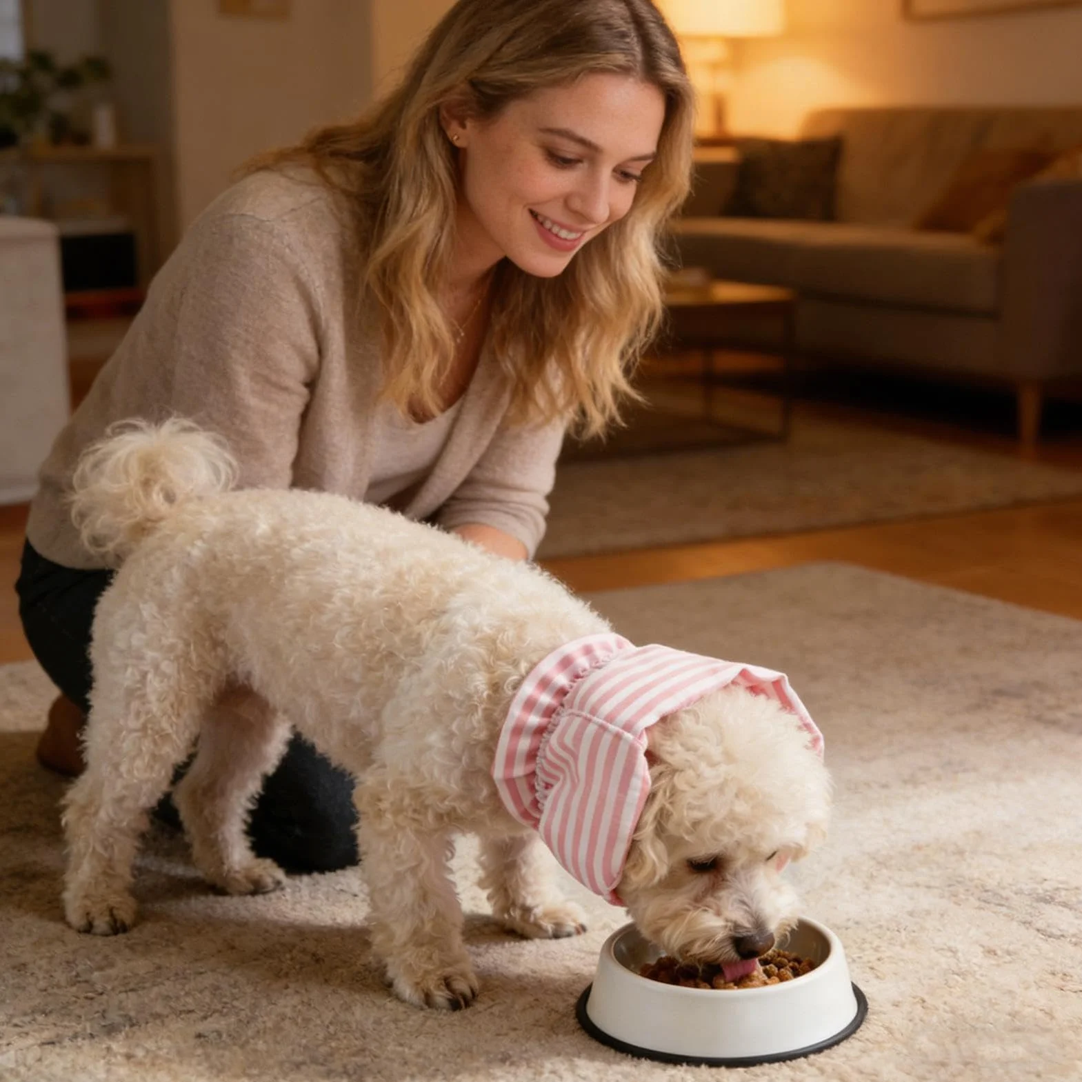 Protège Oreilles Chien - Snood Respirant | Cache-Oreilles pour Animaux | Protection Oreilles Bain Toilage Repas Extérieur Voyage Jardin Plage Parc Bleu Élastique Confortable Lavable