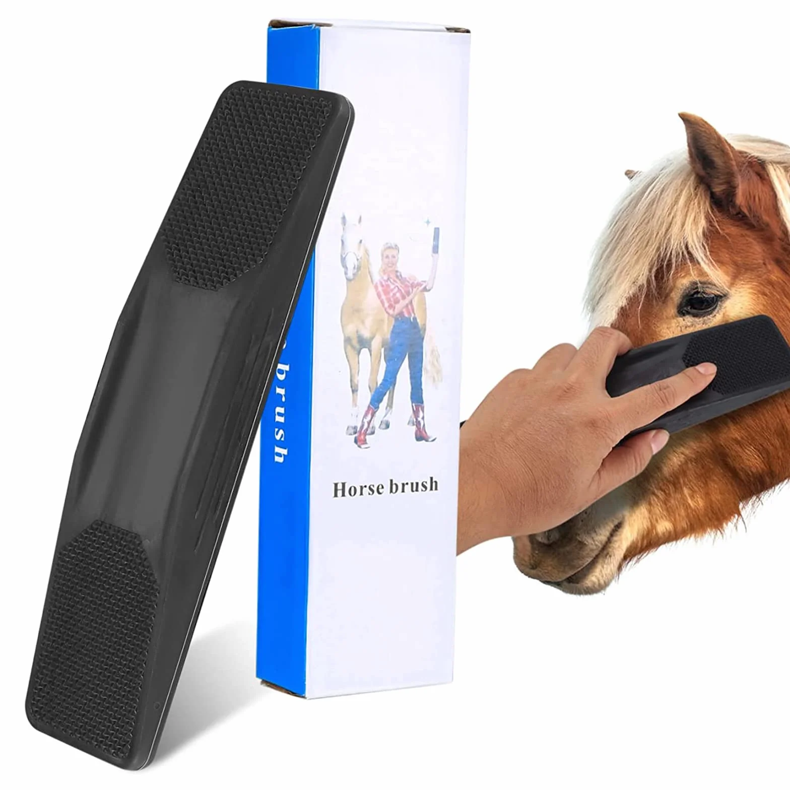 Brosses pour Chevaux 6 en 1, Peigne de Massage, Brosse de Toilettage pour Enlever Poils Secs