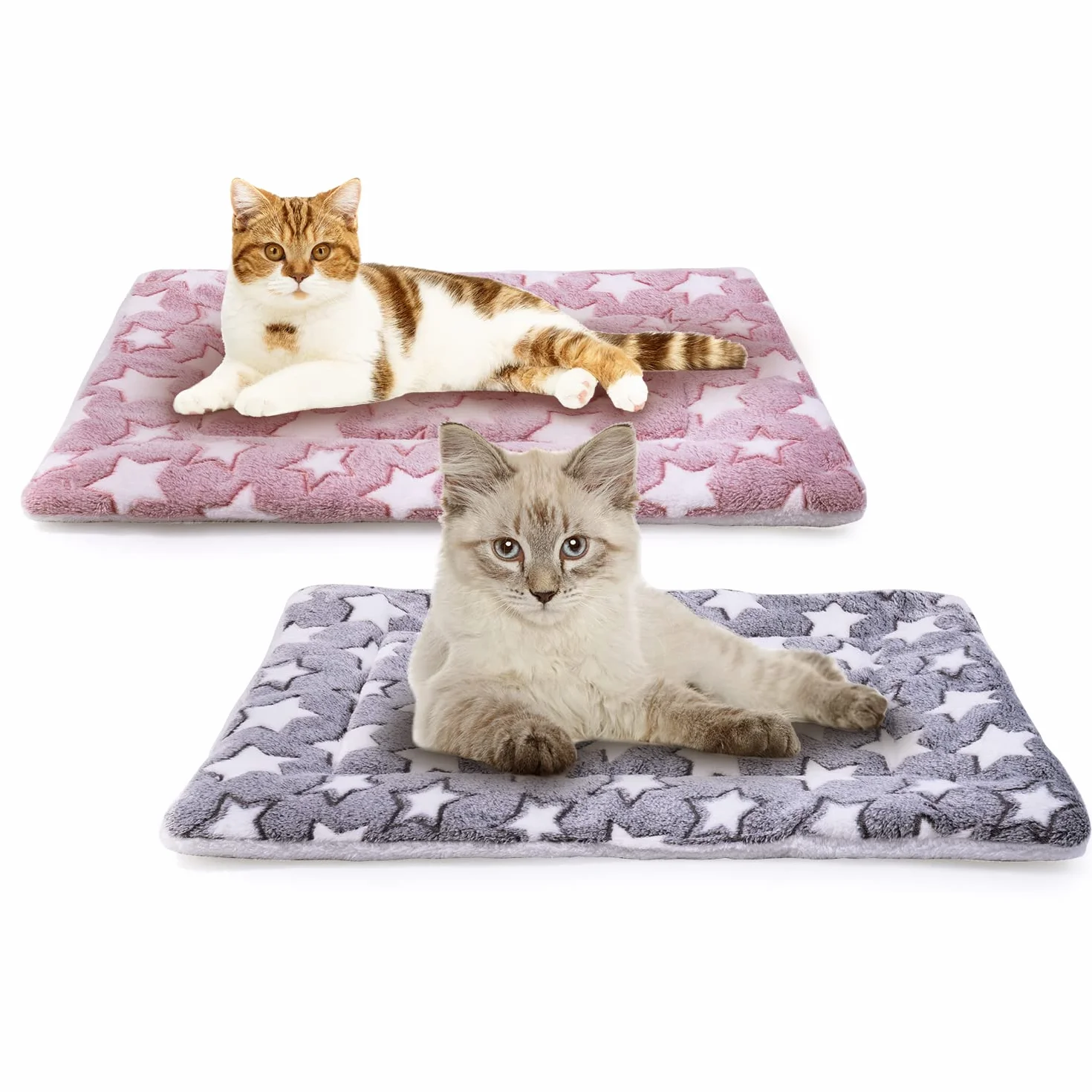 MICOOYO Lot de 2 Matelas en Polaire Lavable pour Cage de Chien ou Chat de Taille Moyenne (61 x 41 cm)
