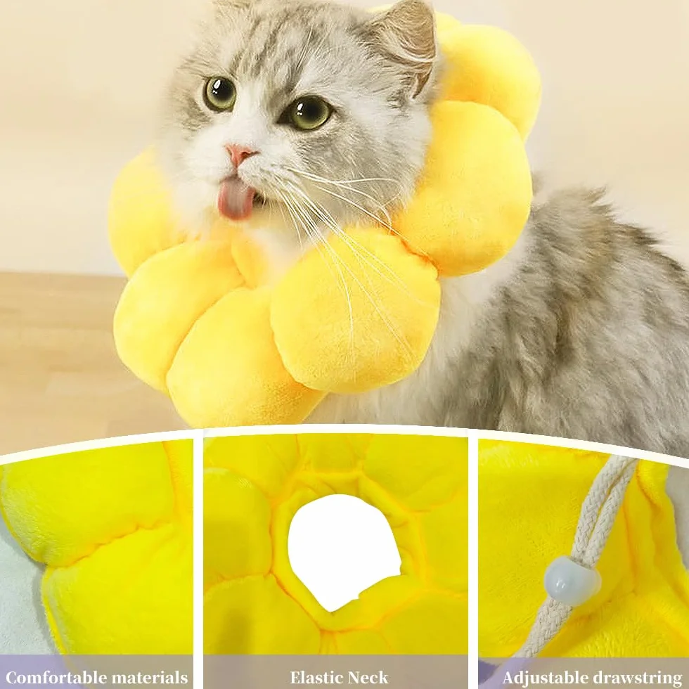 Collier de Protection pour Chat Anti-Léchage Réglable Doux 8-25 cm