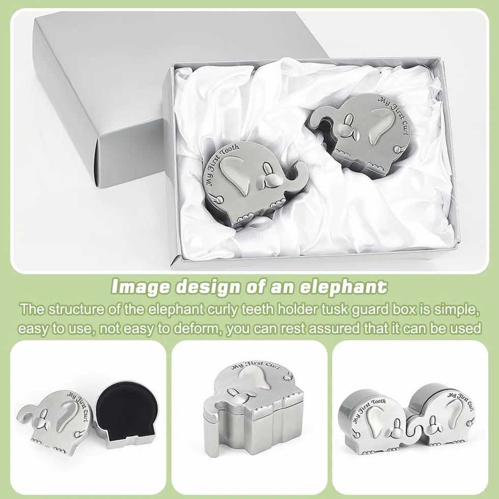 FINGERINSPIRE Boîte à Souvenirs Première Boucle Dent Argent Antique Coffret Bébé