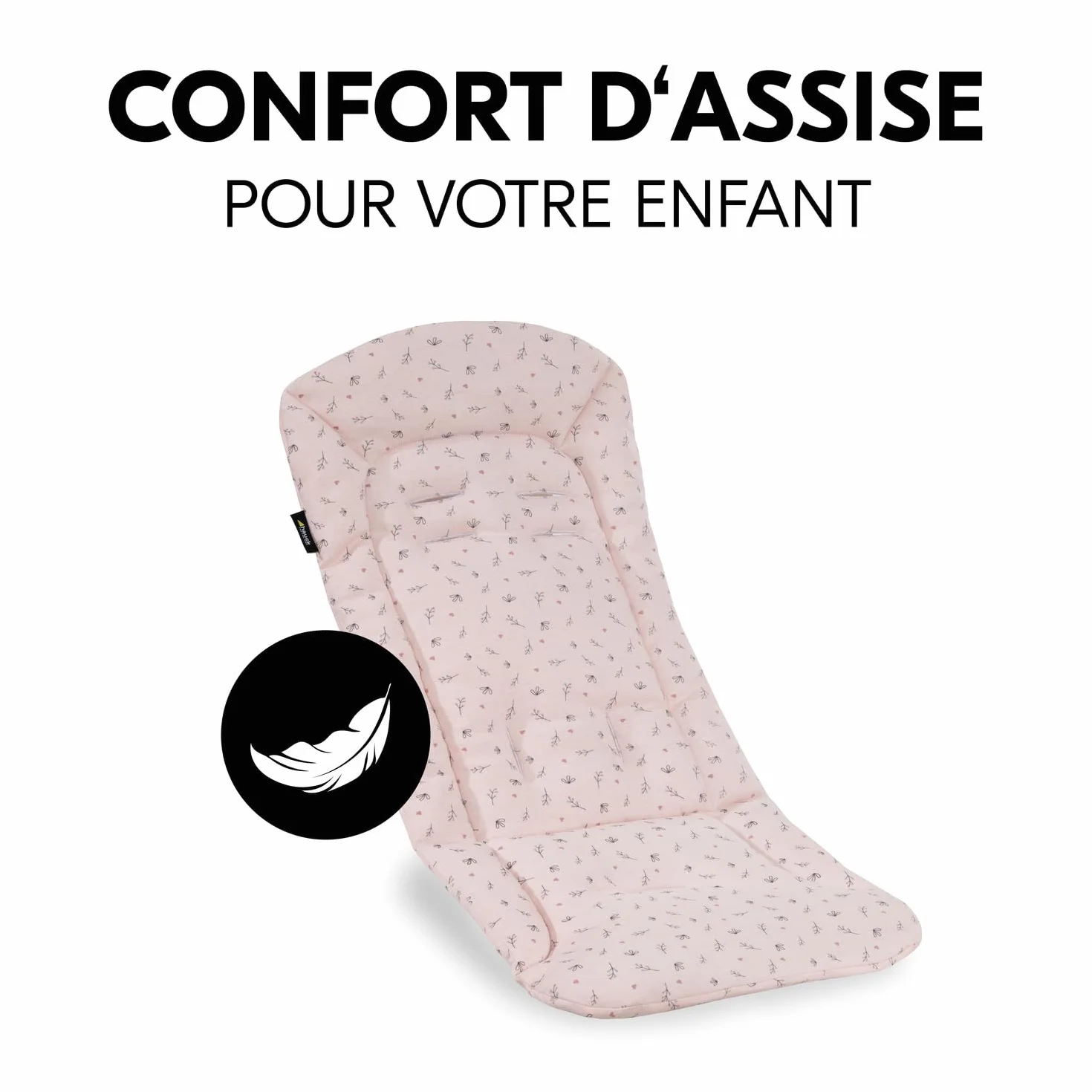 Hauck Coussin Poussette Universelle Coton Respirant Fleurs Rose