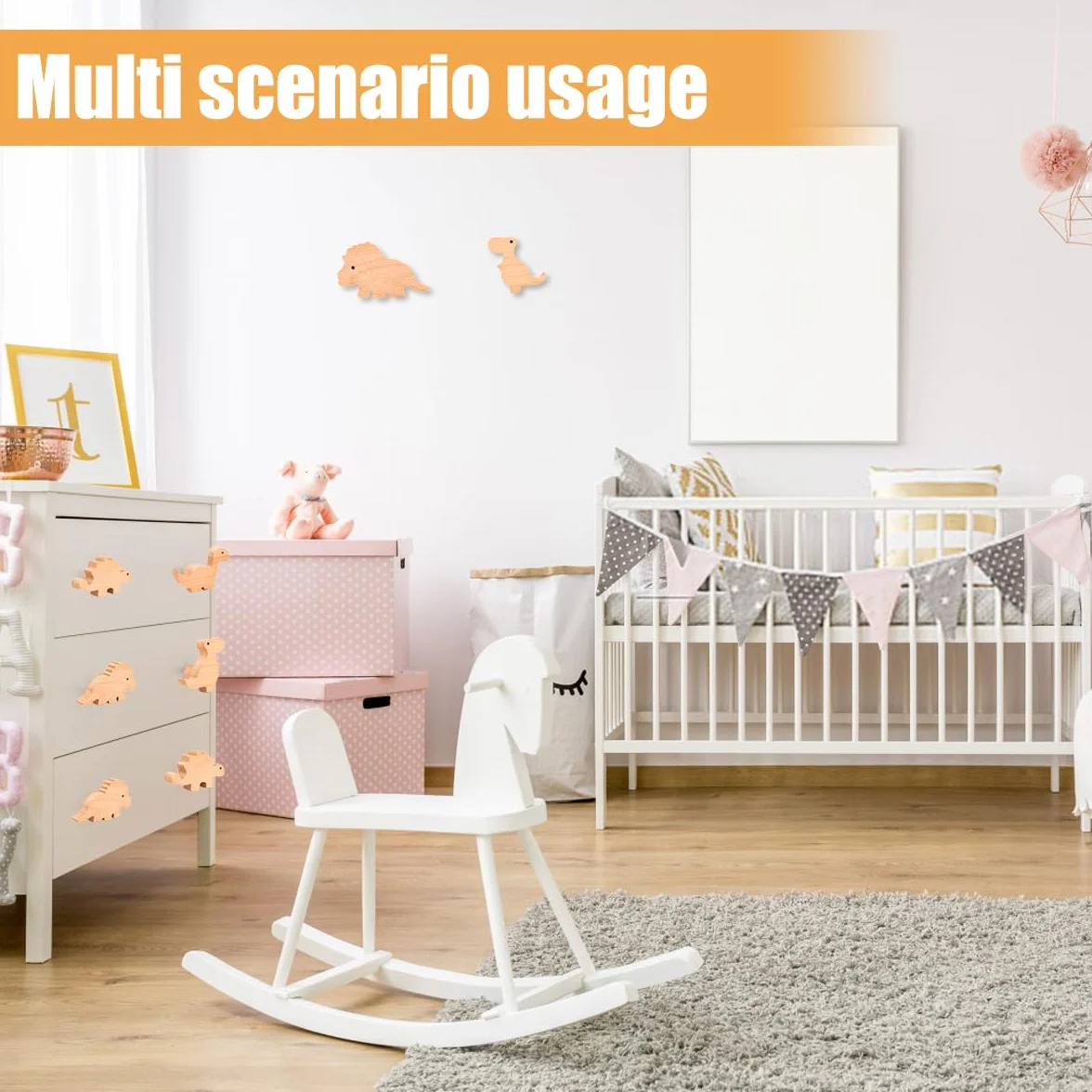 MplehDa Bouton de Meuble Enfant Lot de 4 Poignées de Meuble en Bois Animals